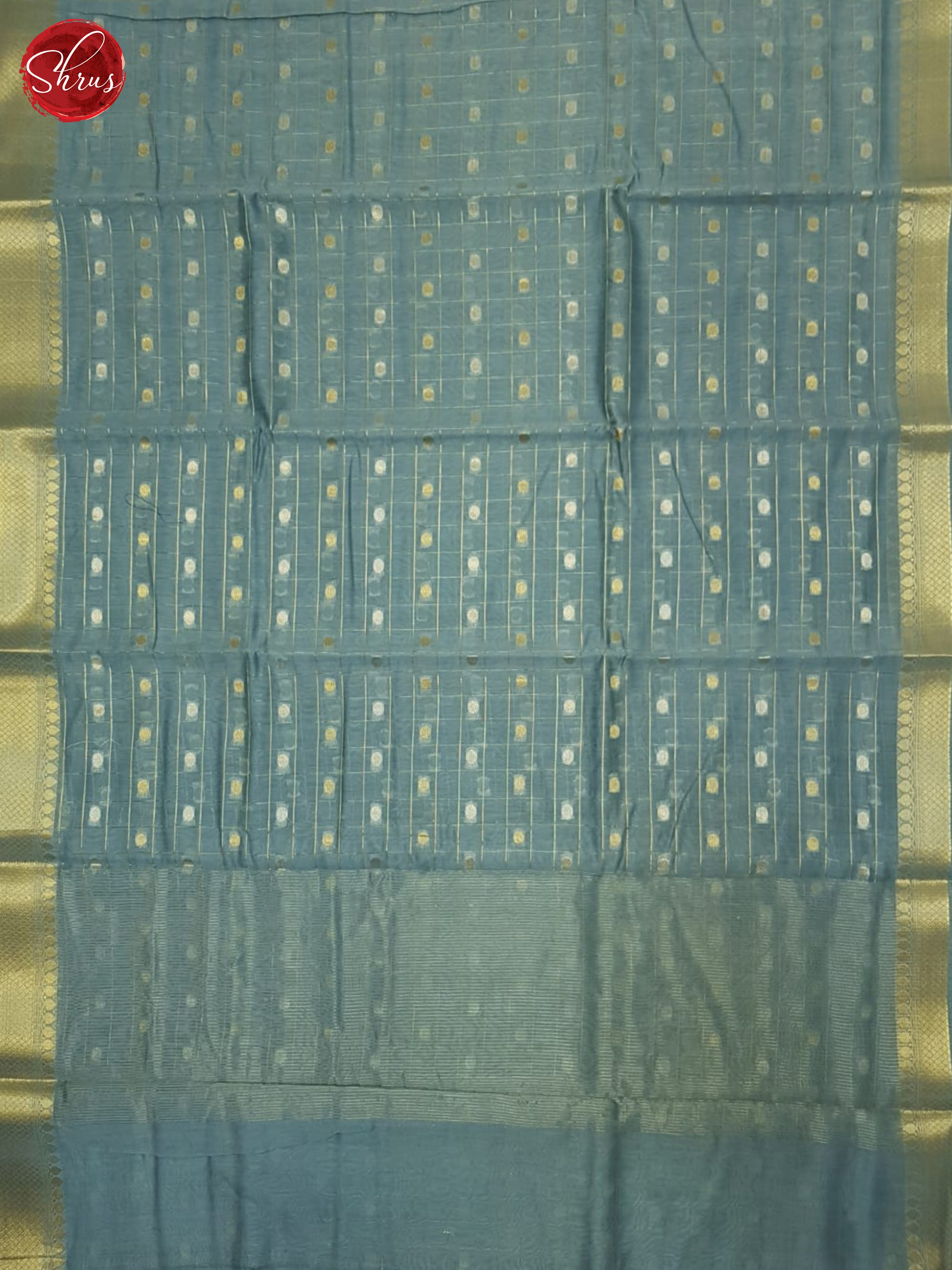 Dusty Blue(Single Tone)  - North Silk Cotton Saree - Shop on ShrusEternity.com