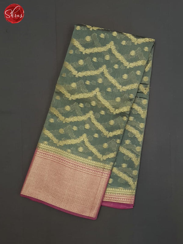 Grey And Pink-North Silk Cotton Saree - Shop on ShrusEternity.com