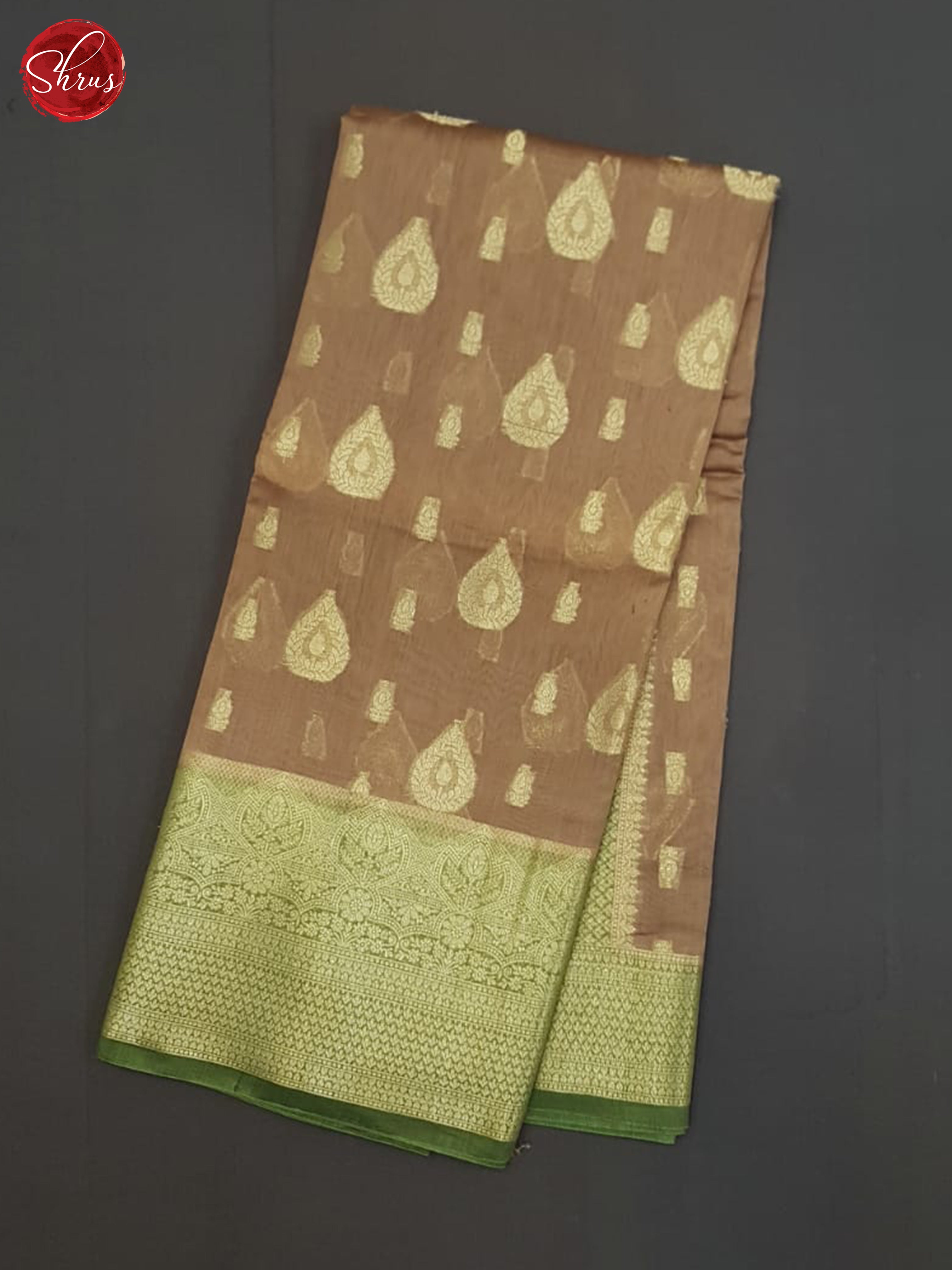 Brown And Green-North Silk Cotton Saree - Shop on ShrusEternity.com