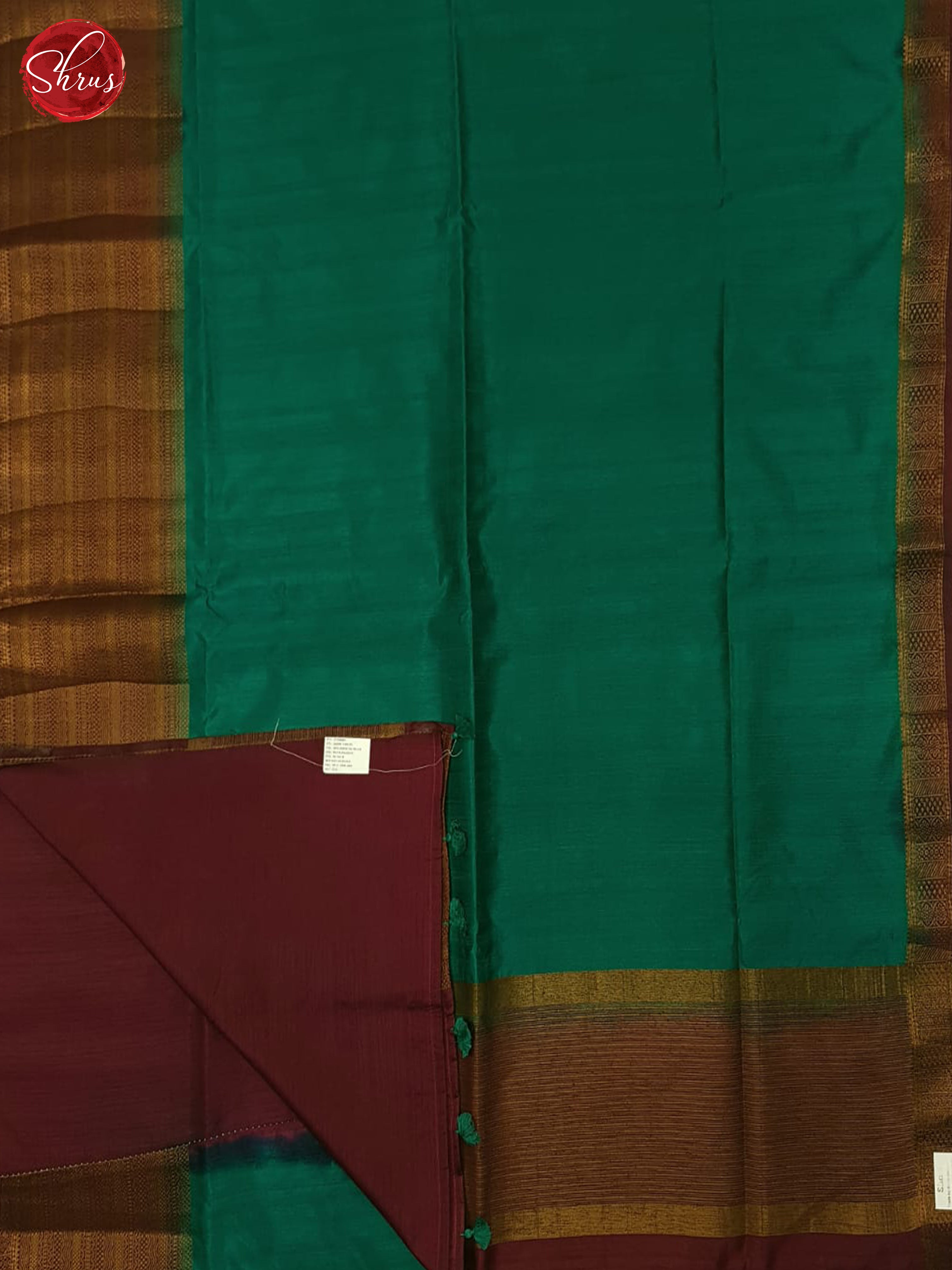 Green & Majenta- Semi Jute Saree - Shop on ShrusEternity.com