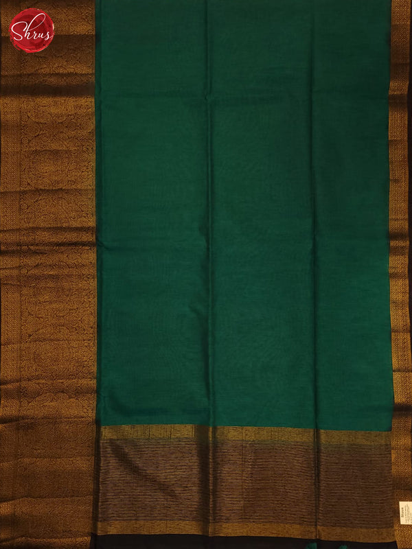 Peacock Green &  Black - Semi jute Saree - Shop on ShrusEternity.com