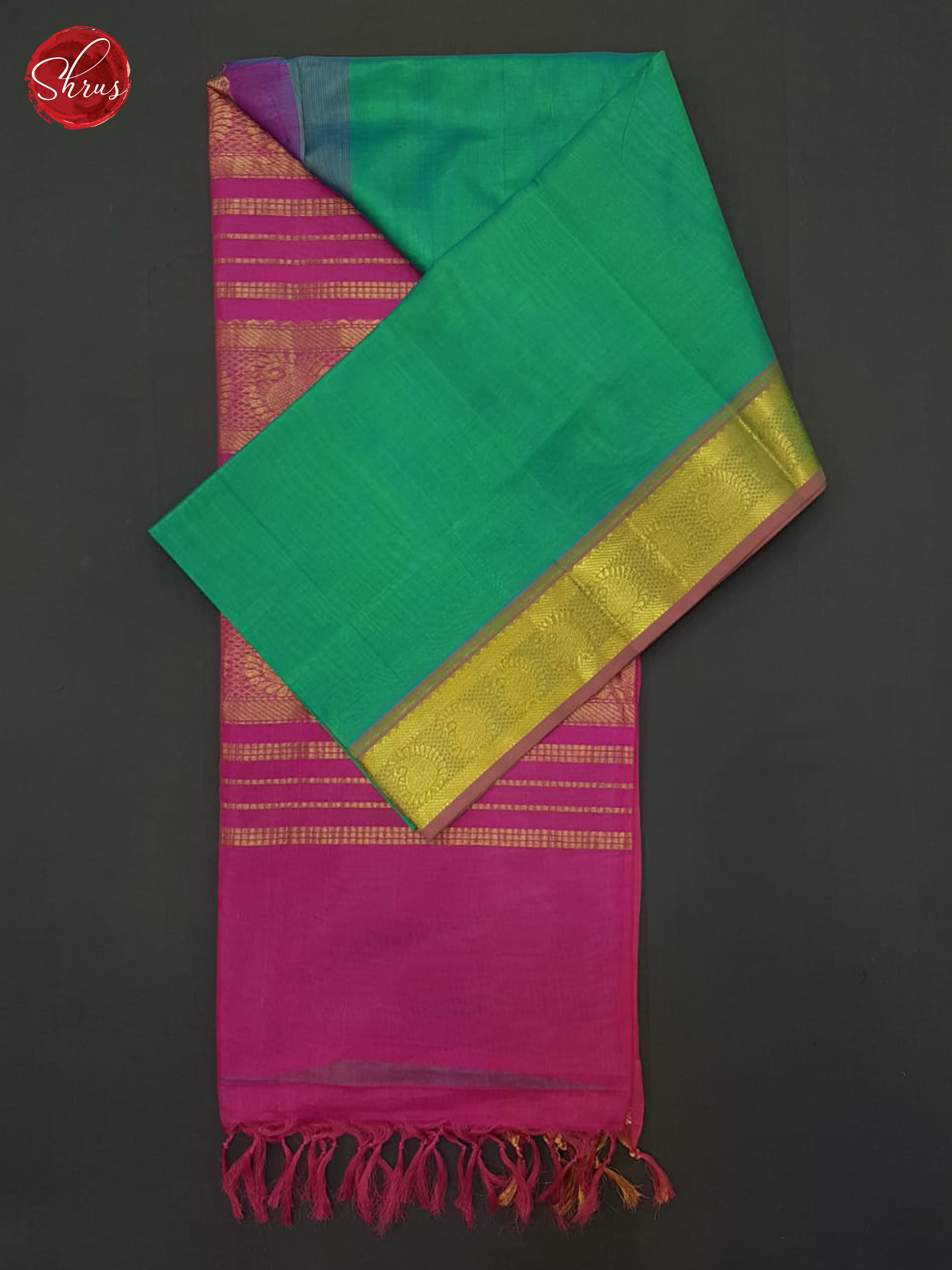 Green And Pink-Silk cotton saree - Shop on ShrusEternity.com