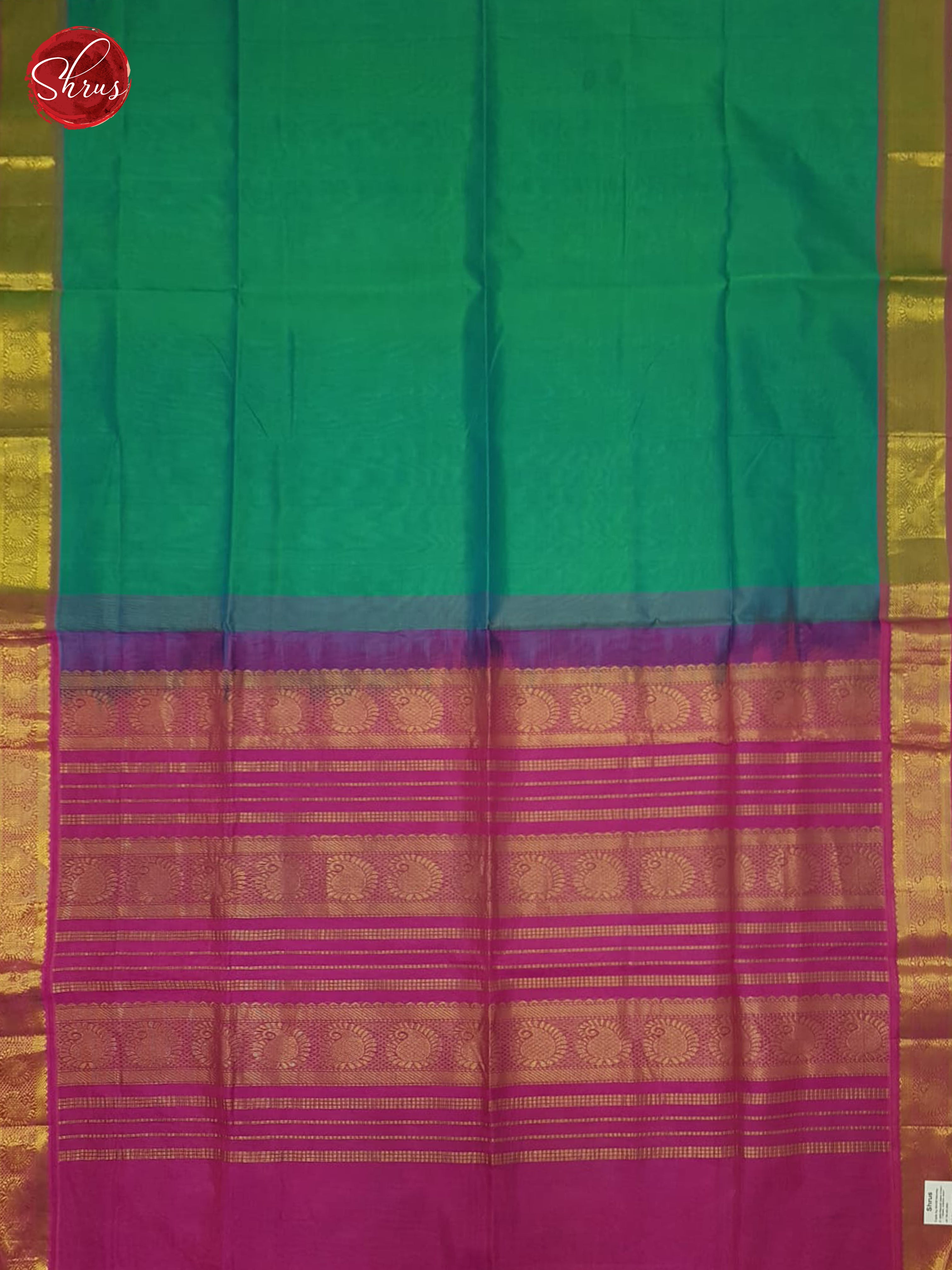 Green And Pink-Silk cotton saree - Shop on ShrusEternity.com