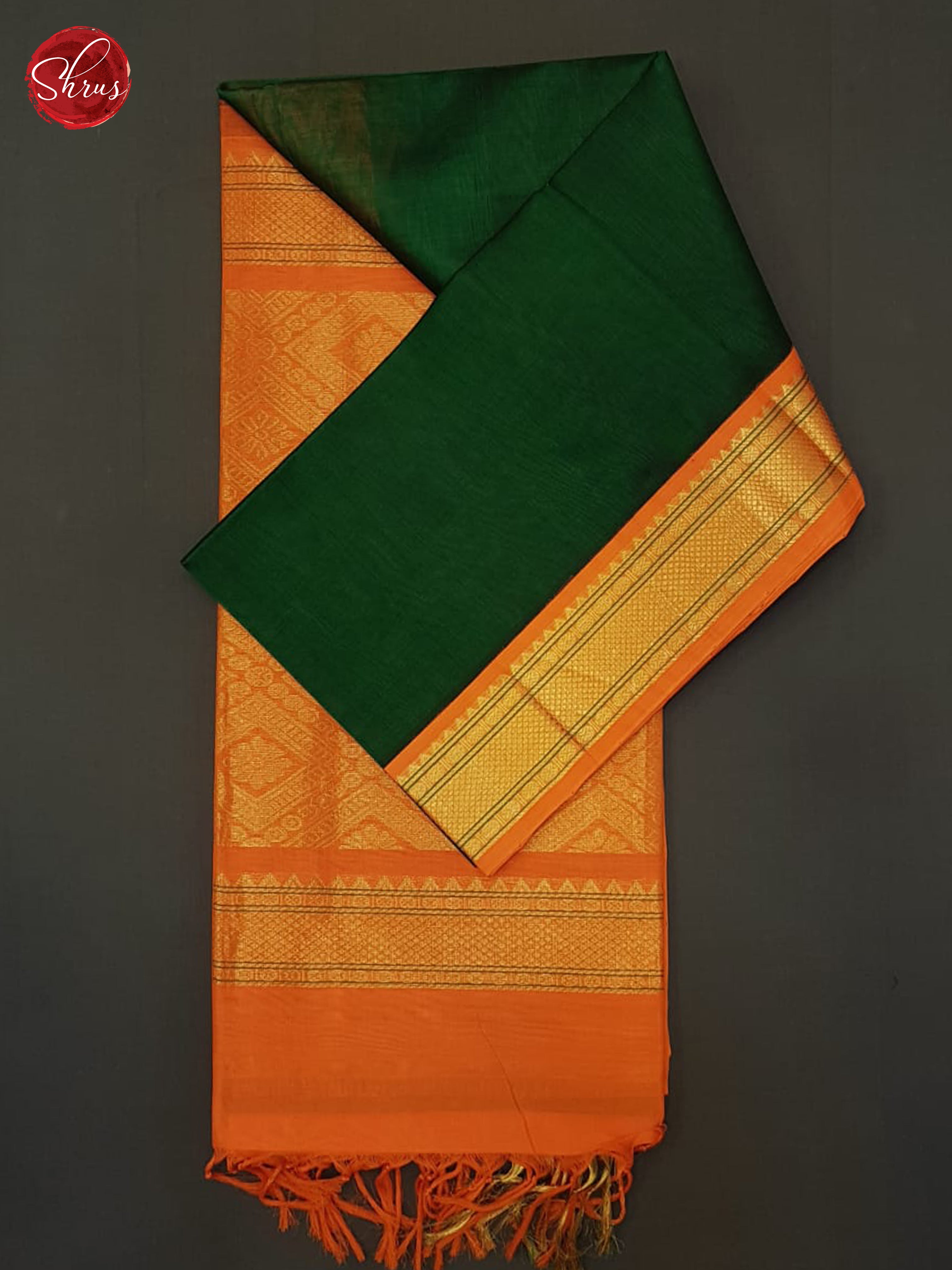 Green And Orange- Silk cotton sarees - Shop on ShrusEternity.com