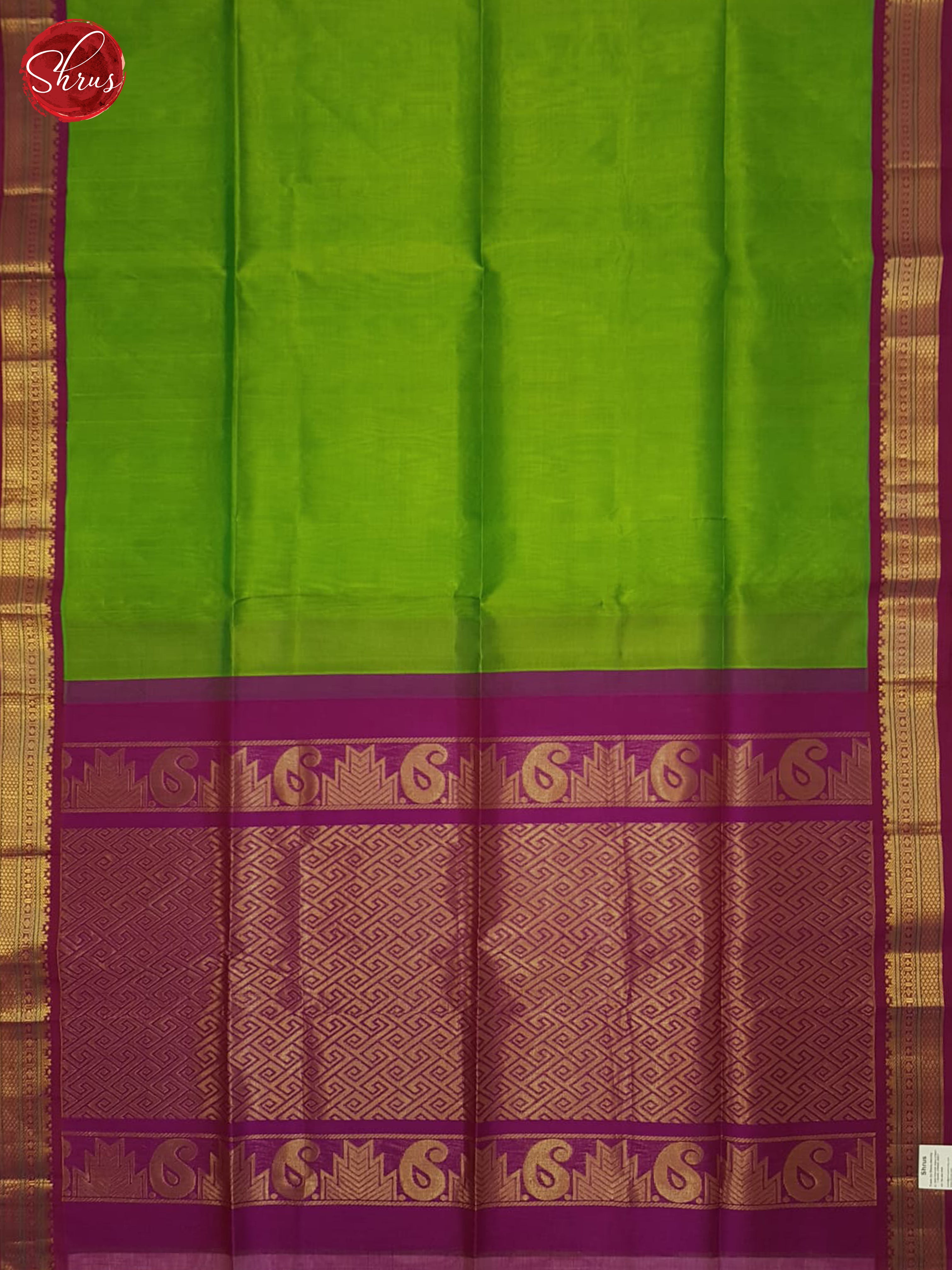 Green & Purple - Silk Cotton Saree - Shop on ShrusEternity.com