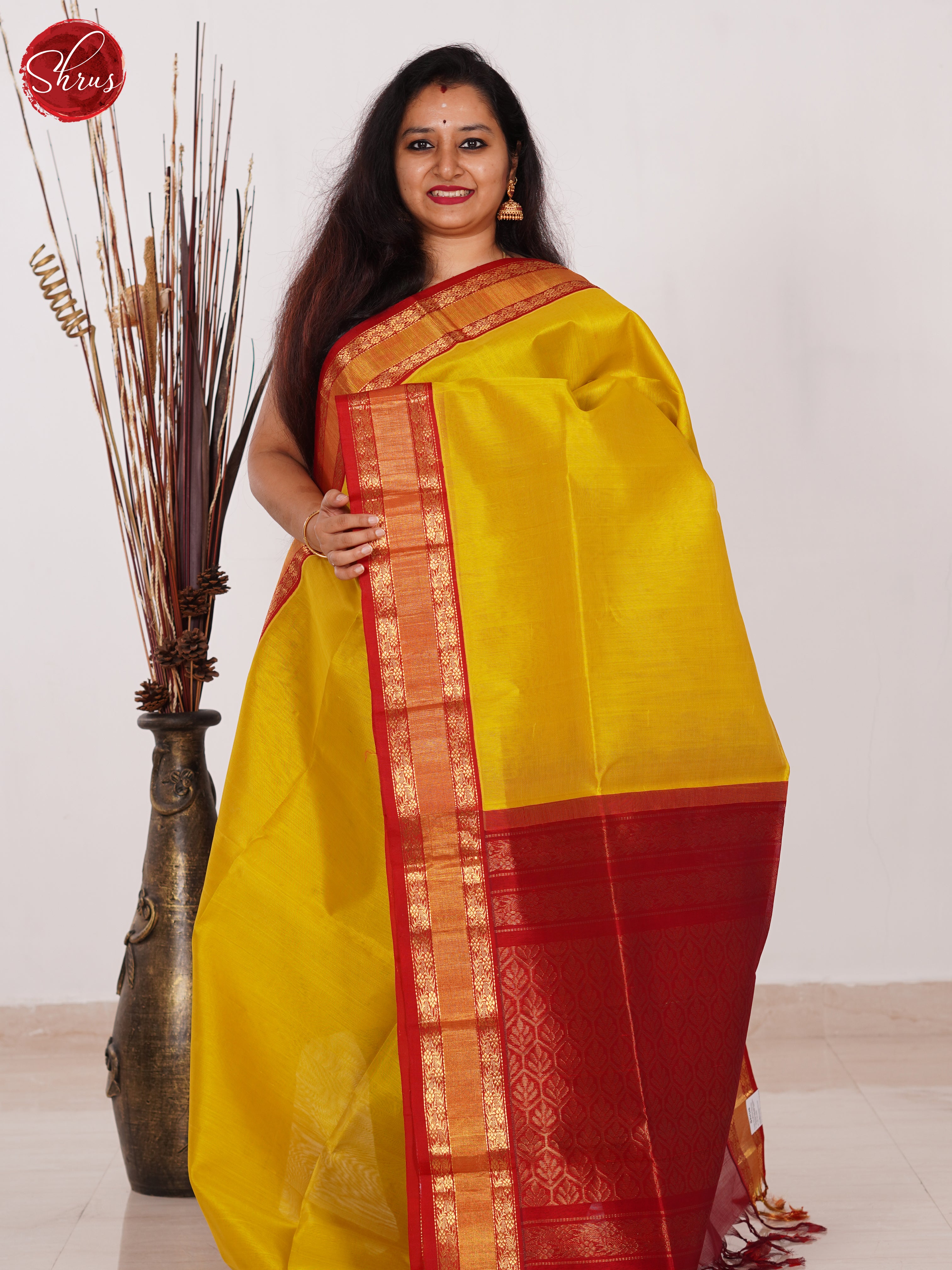 BHS01930 - Silk Cotton Saree - Shop on ShrusEternity.com