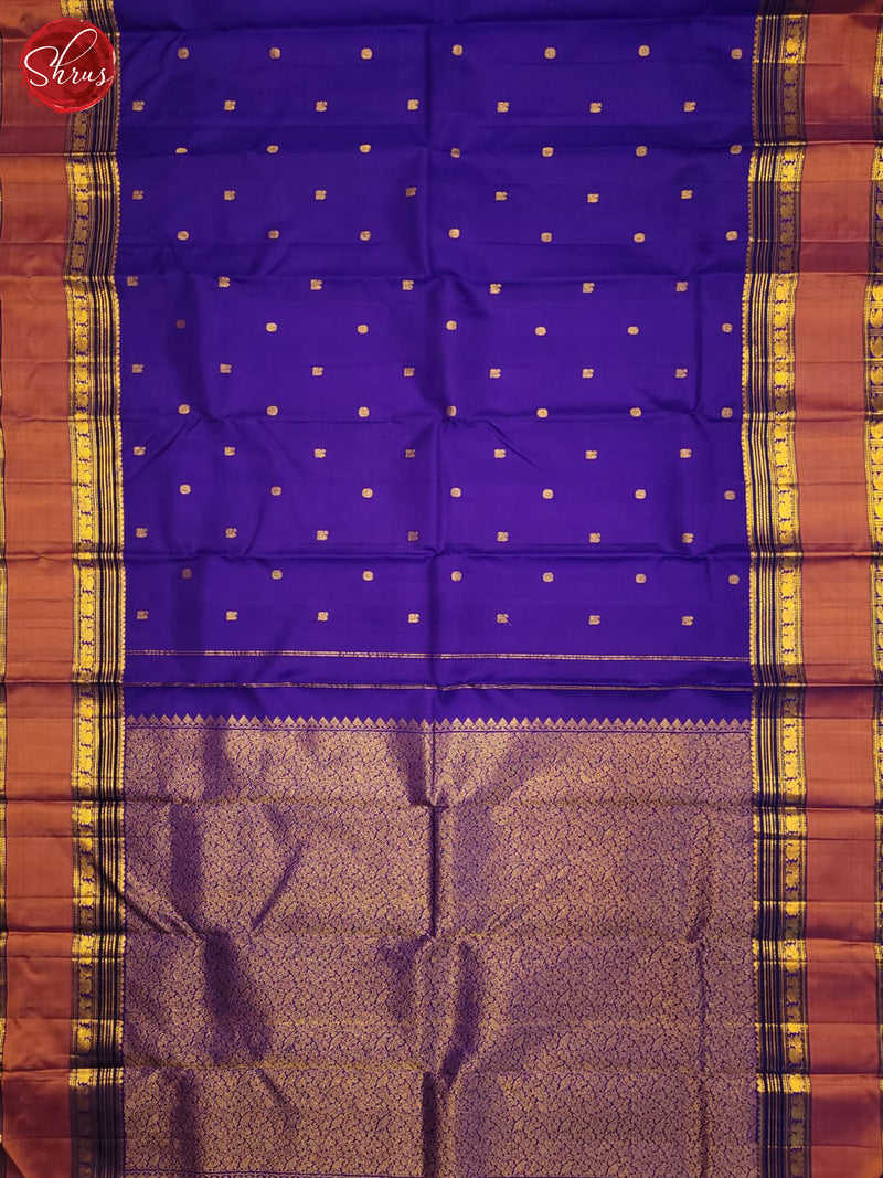 Blue & Brick - Kanchipuram silk Saree - Shop on ShrusEternity.com