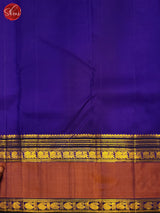 Blue & Brick - Kanchipuram silk Saree - Shop on ShrusEternity.com