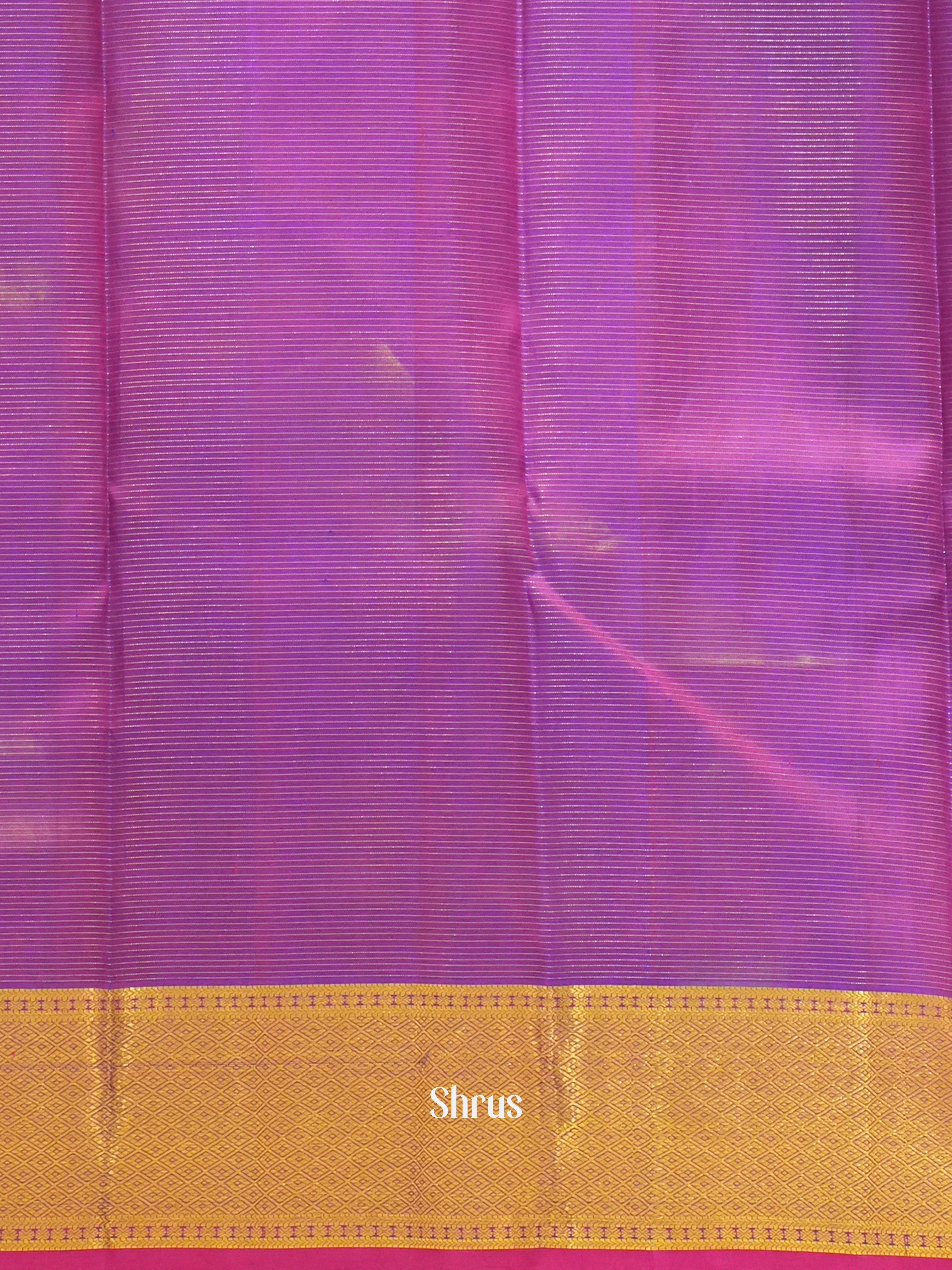 Purple and Majenta pink - Korvai Kanchipuram Silk saree