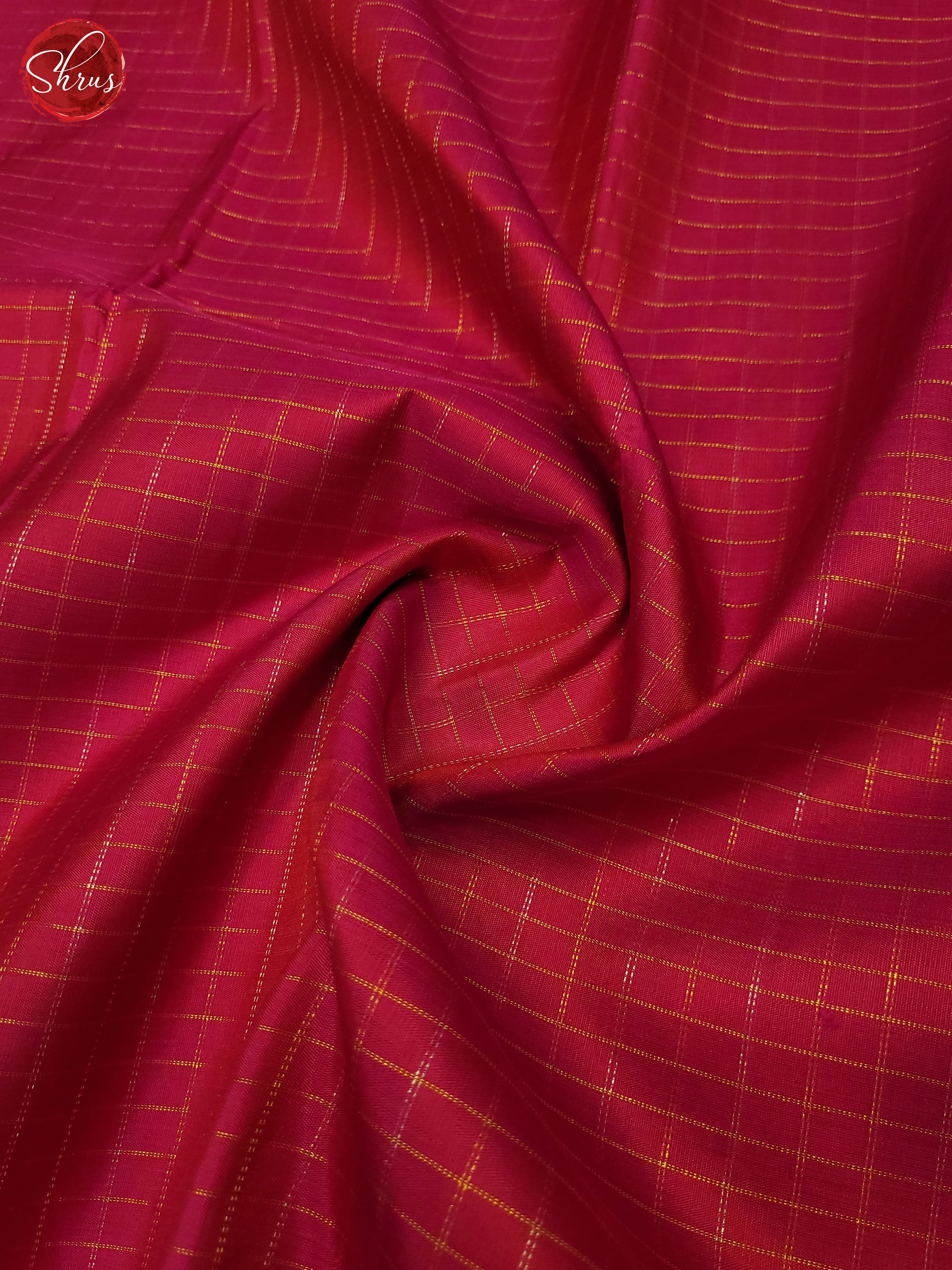 Pink and Red-Kanchipuram Silk Saree - Shop on ShrusEternity.com