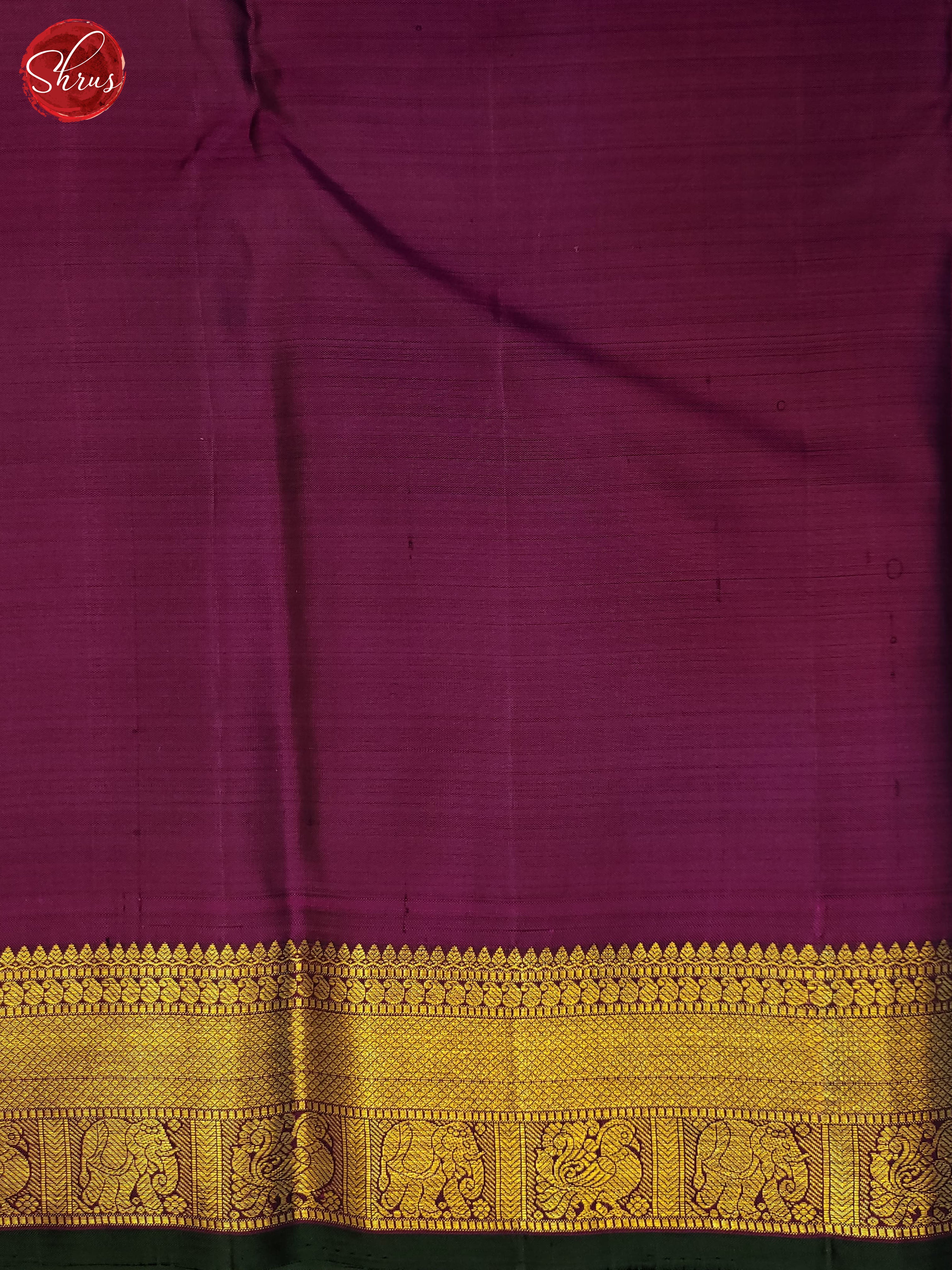 Yellow and wine- Kanchipuram Silk saree - Shop on ShrusEternity.com