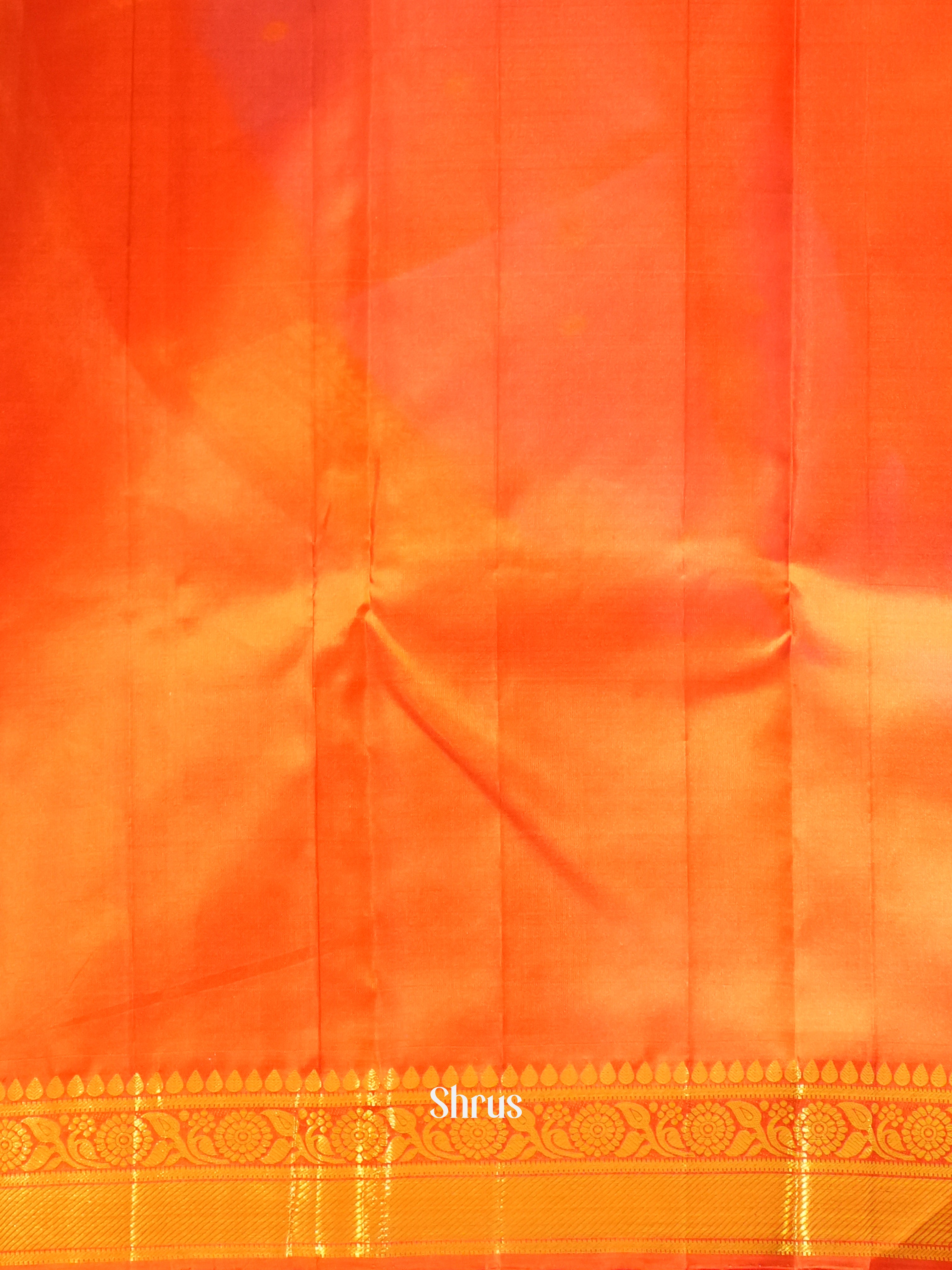 Blue And Orange - Korvai Kanchipuram Silk Saree