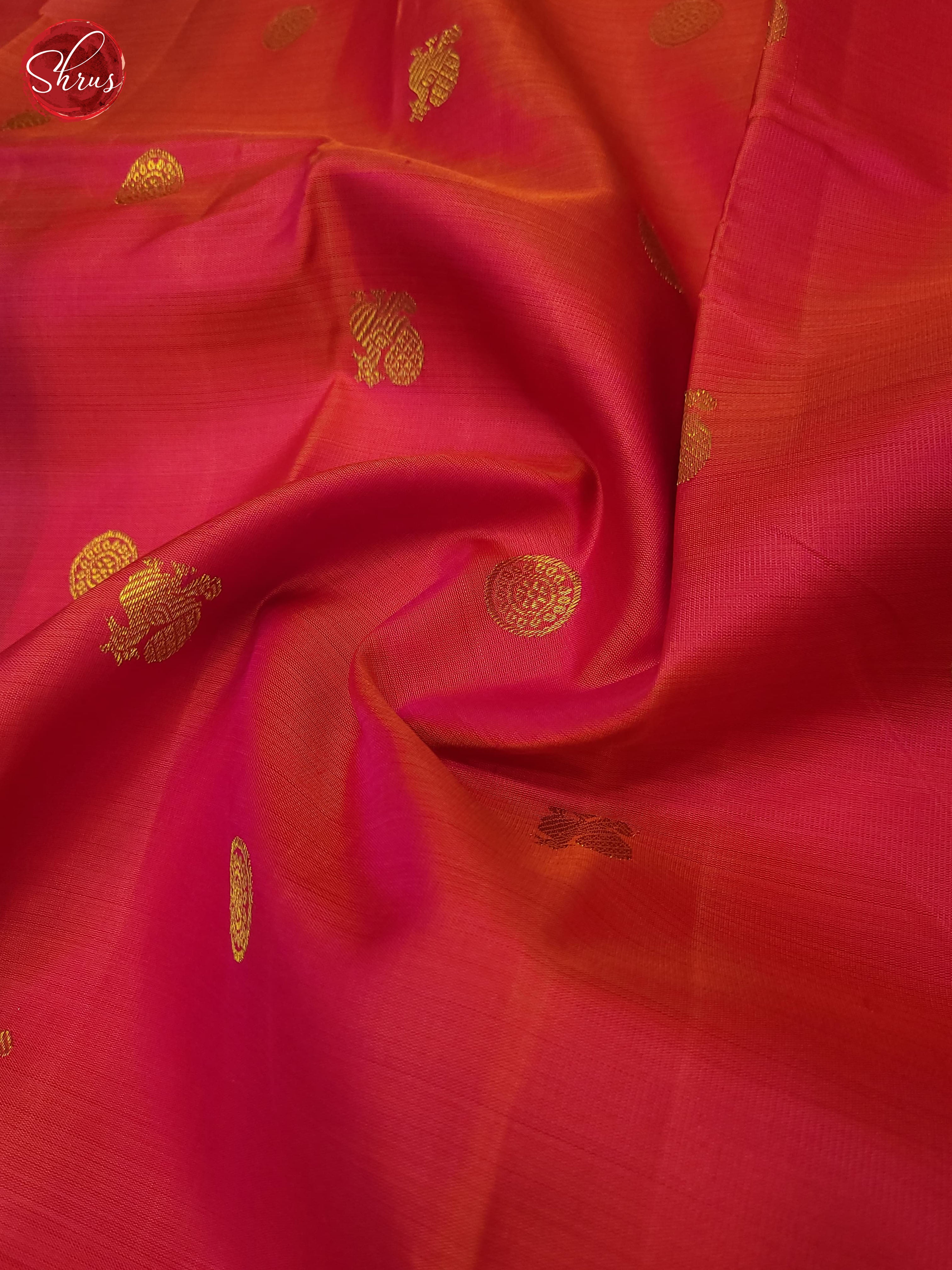 Pink and Blue-Kanchipuram Silk Saree - Shop on ShrusEternity.com