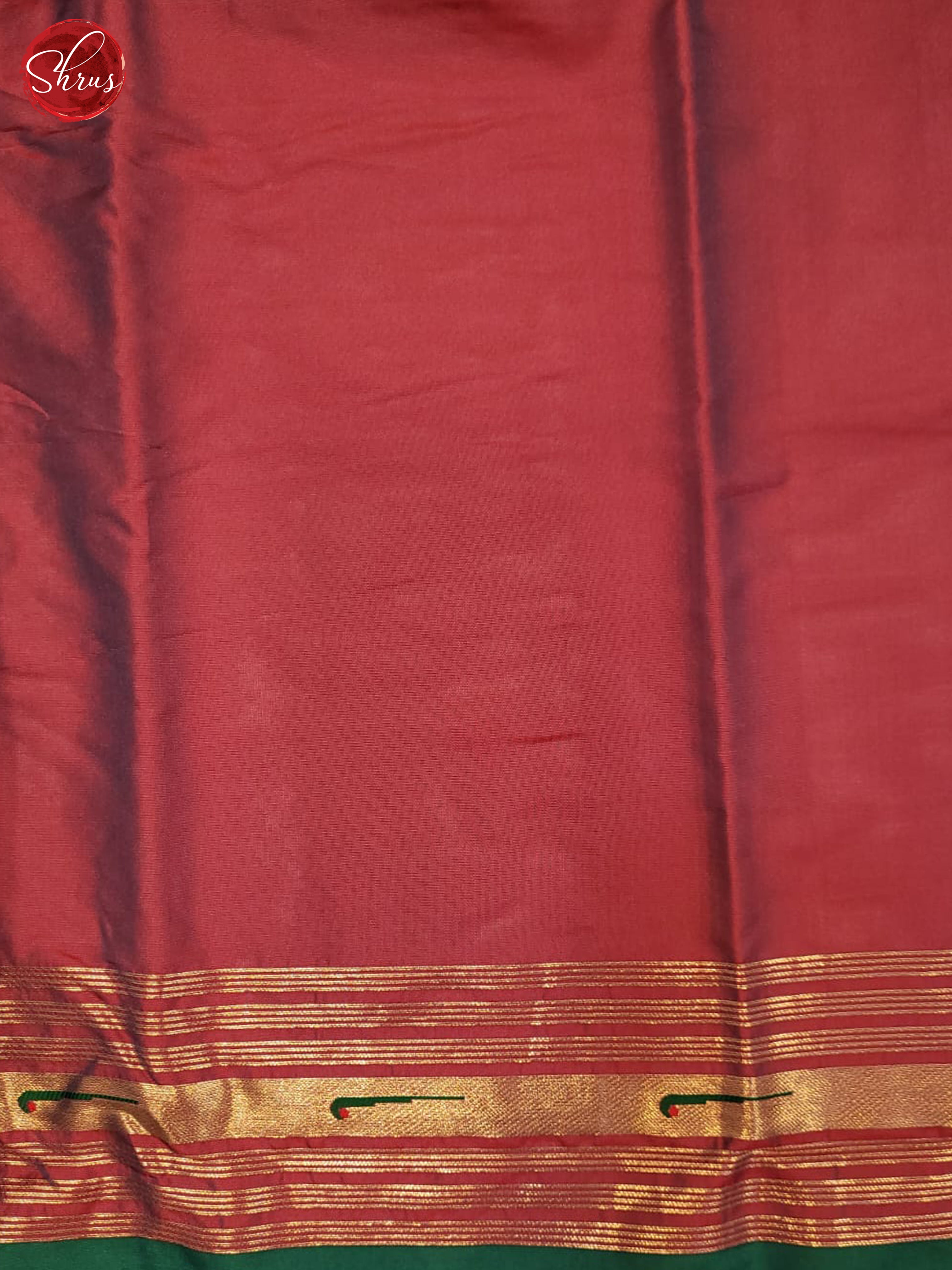 Green & Red -Semi Banarasi   Saree - Shop on ShrusEternity.com