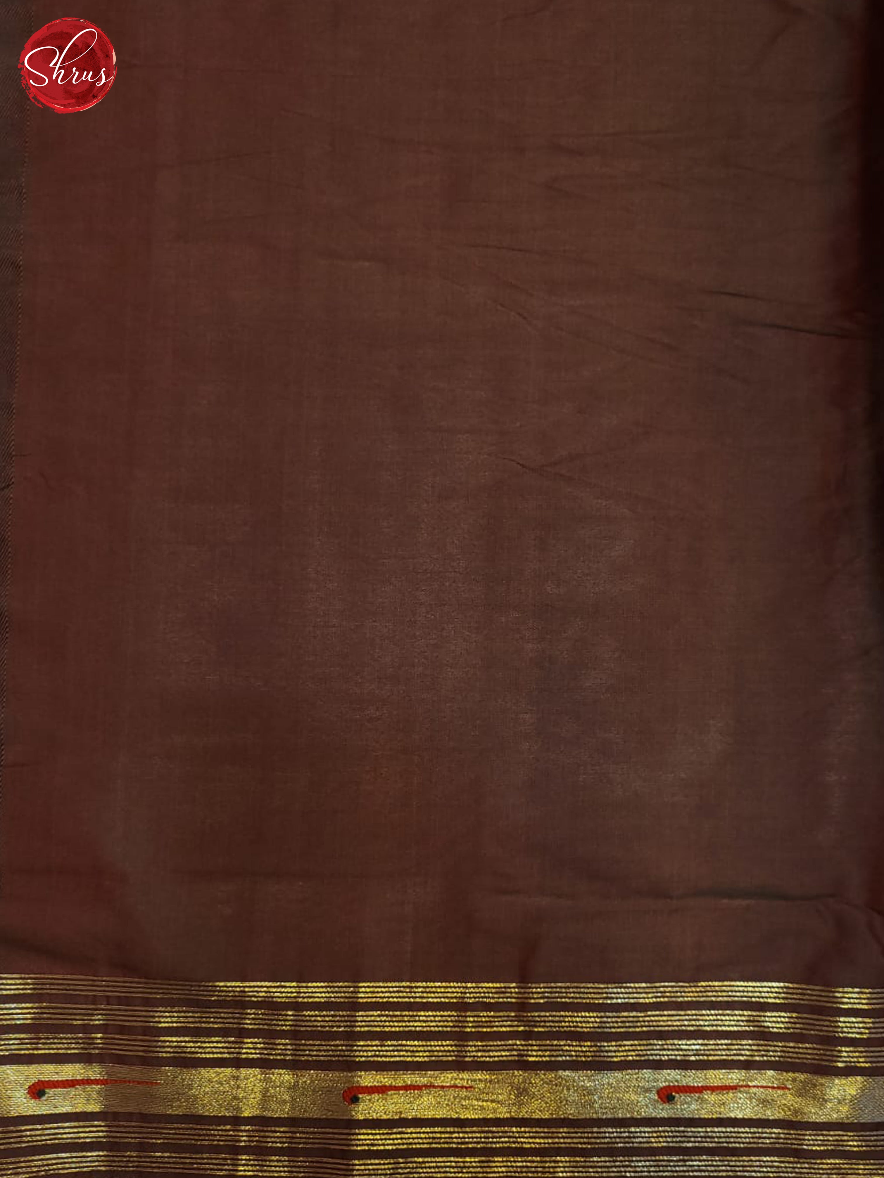 Red & Brown - Semi Banarasi  Saree - Shop on ShrusEternity.com