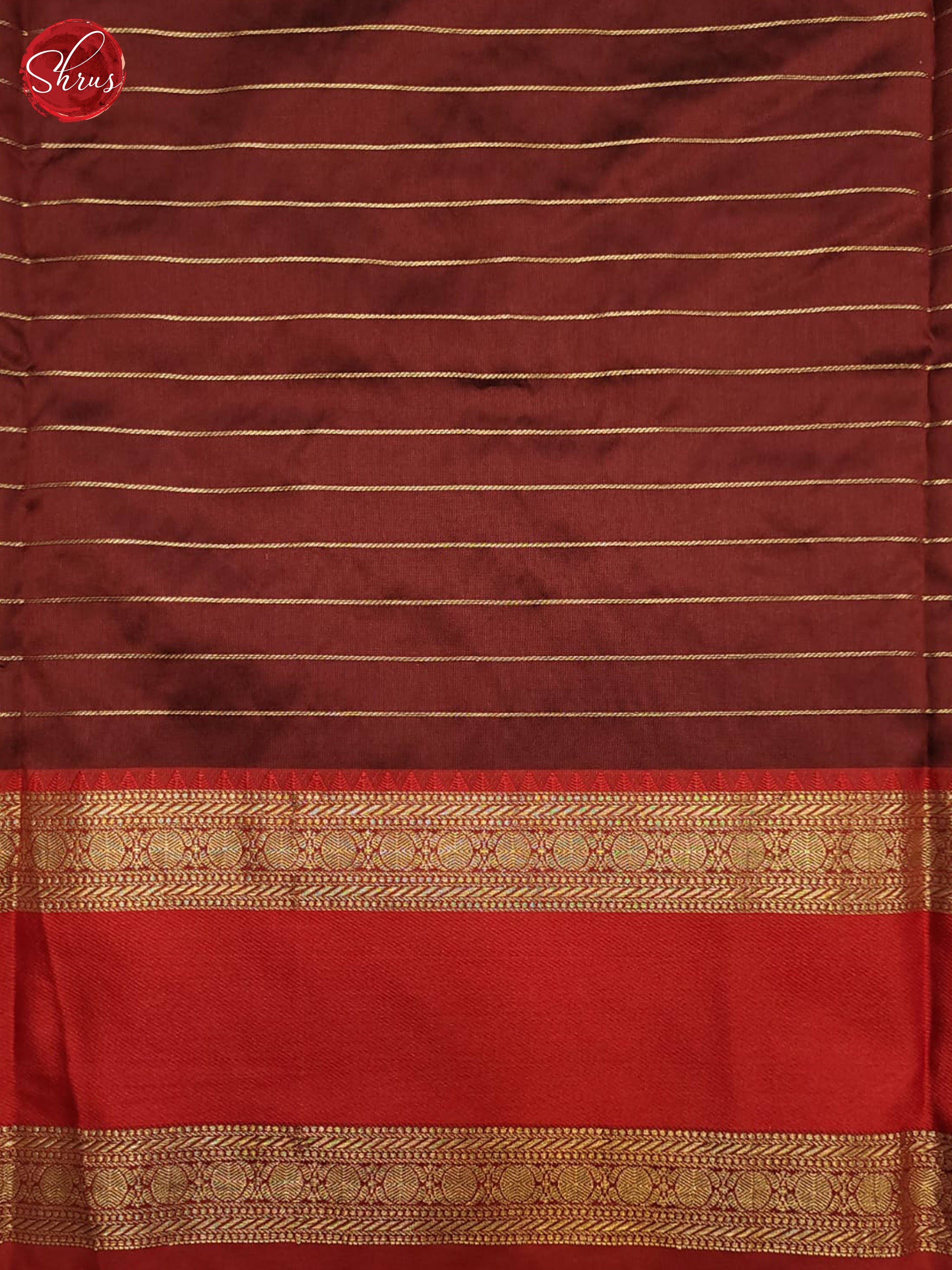 Maroon & Red - Semi dupion Saree - Shop on ShrusEternity.com