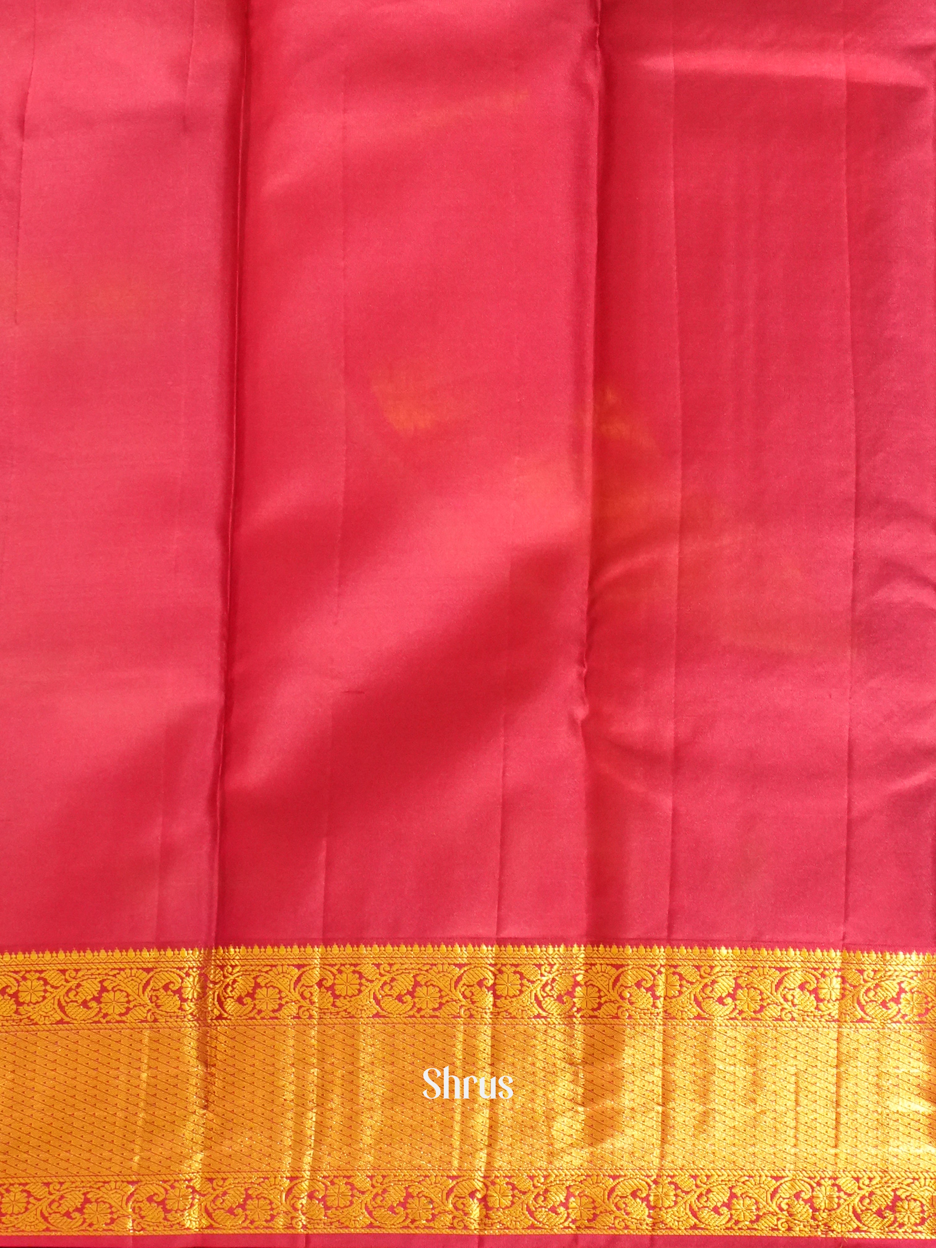 Green And Red - Korvai Kanchipuram silk saree