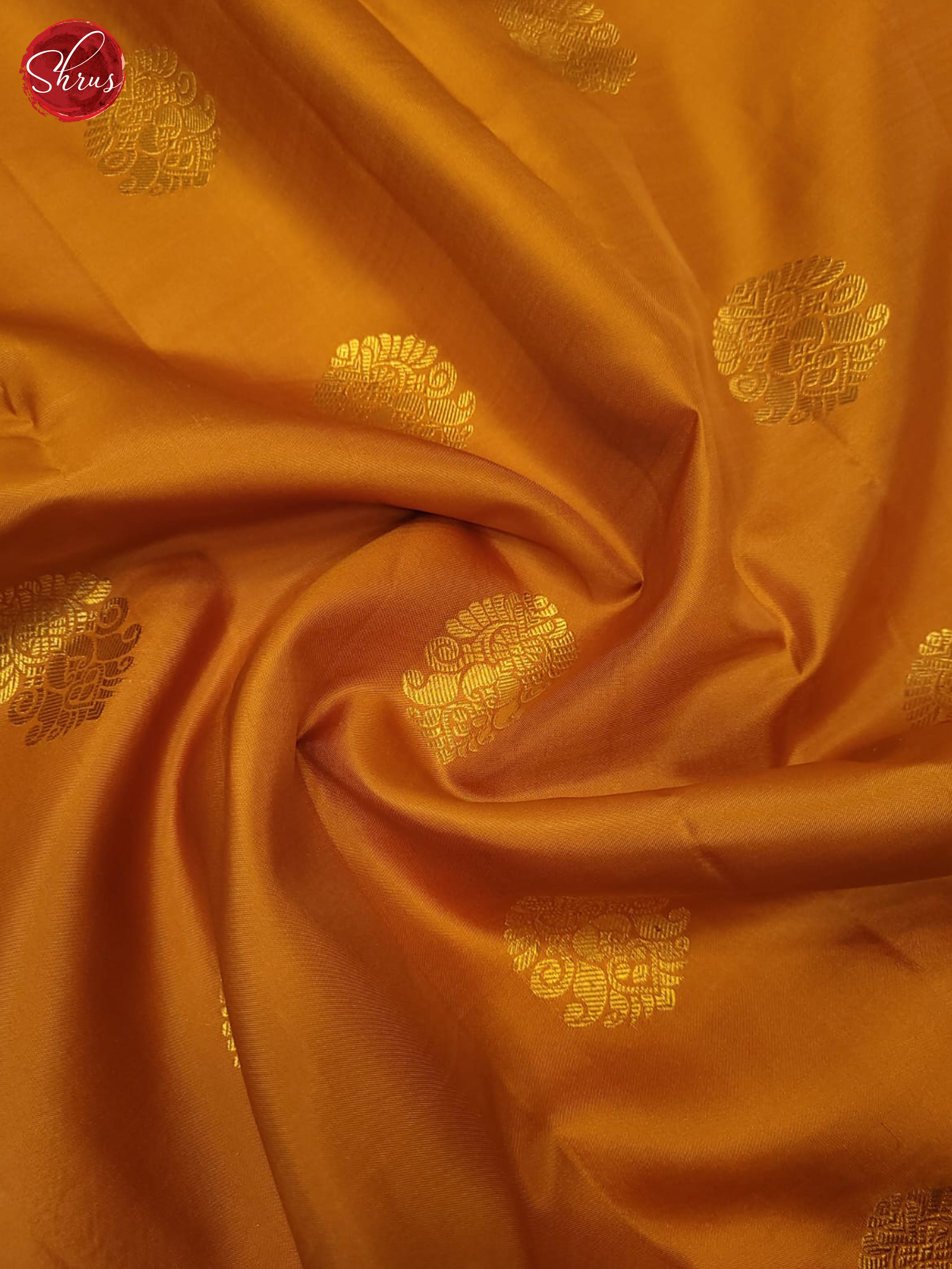 Mustard & Maroon - Kanchipuram silk Saree - Shop on ShrusEternity.com