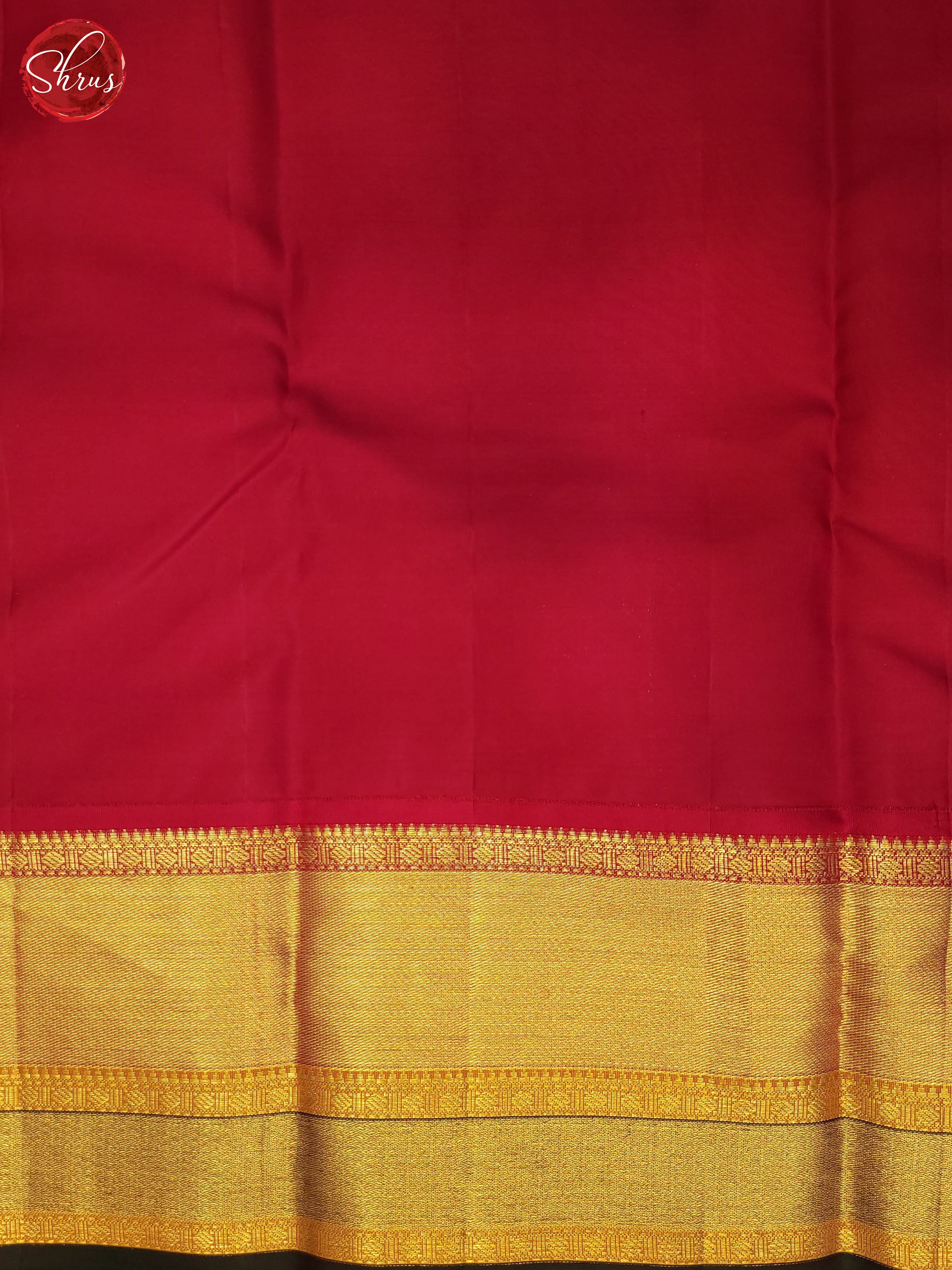 bottle Green and Red-Kanchipuram Silk Saree - Shop on ShrusEternity.com