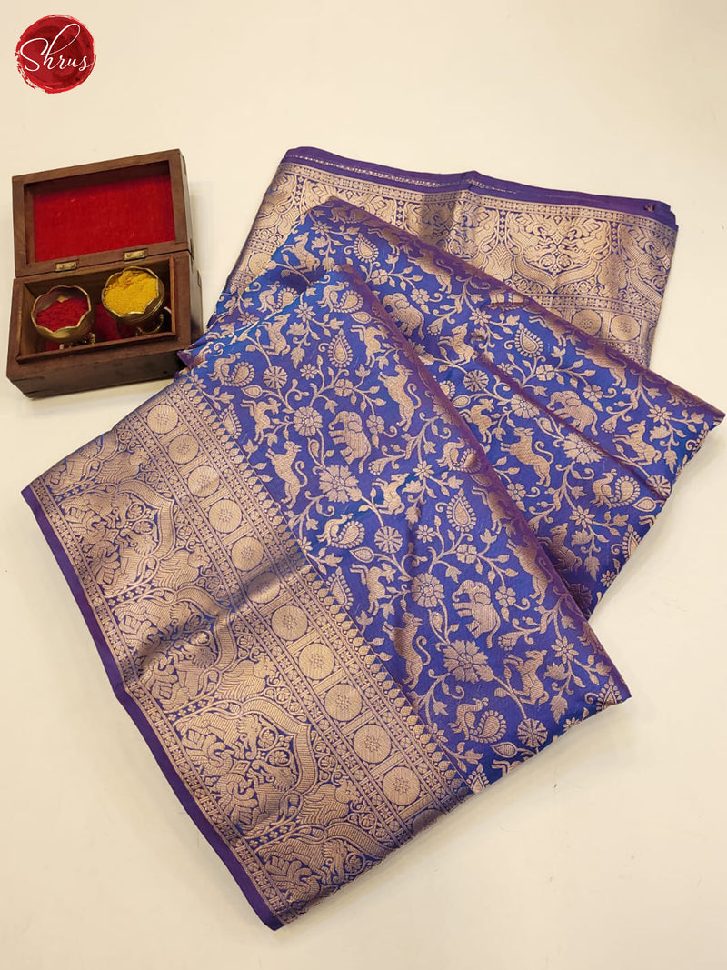 Blue(Single tone) - Kanchipuram silk Saree - Shop on ShrusEternity.com
