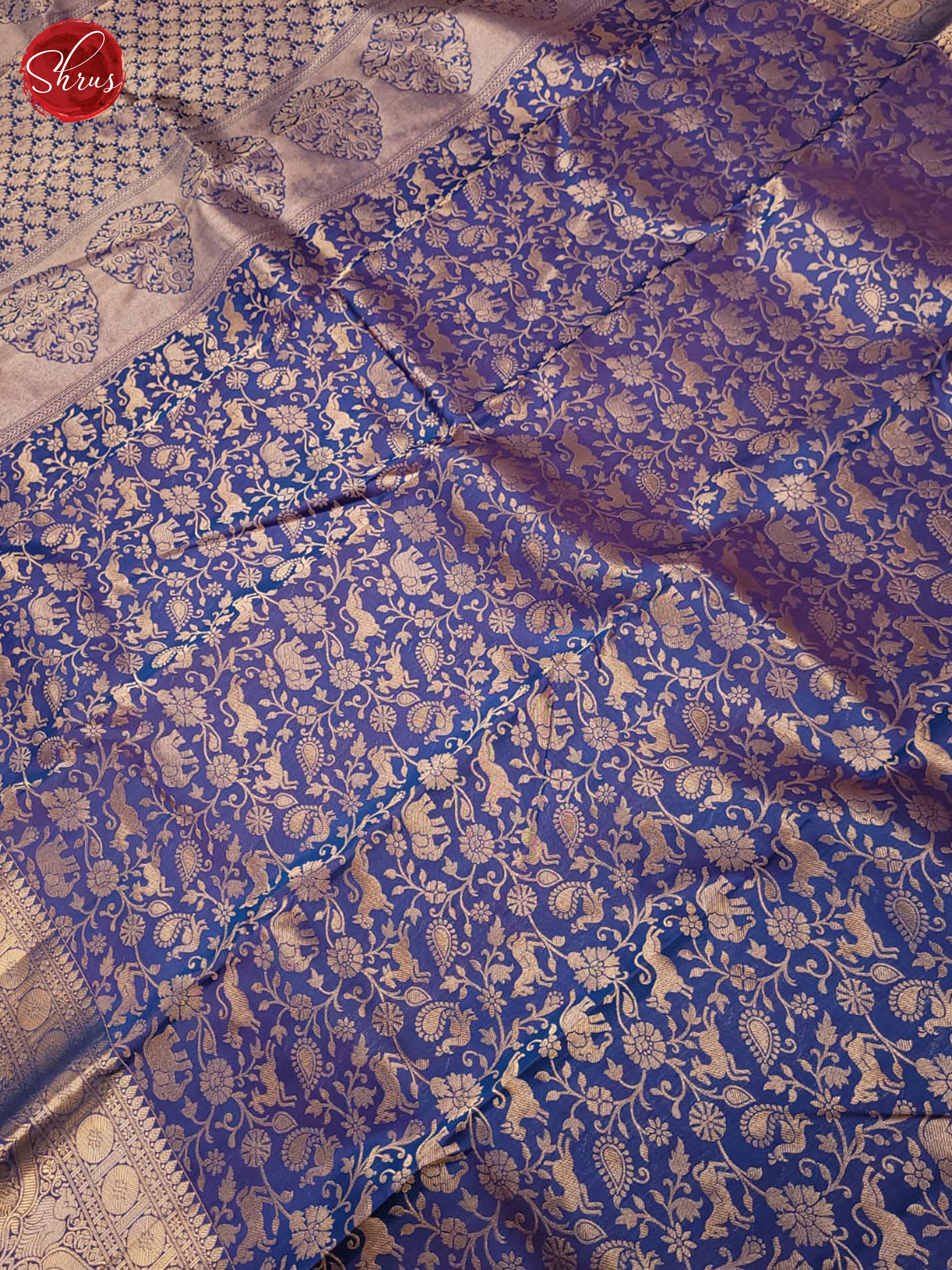 Blue(Single tone) - Kanchipuram silk Saree - Shop on ShrusEternity.com