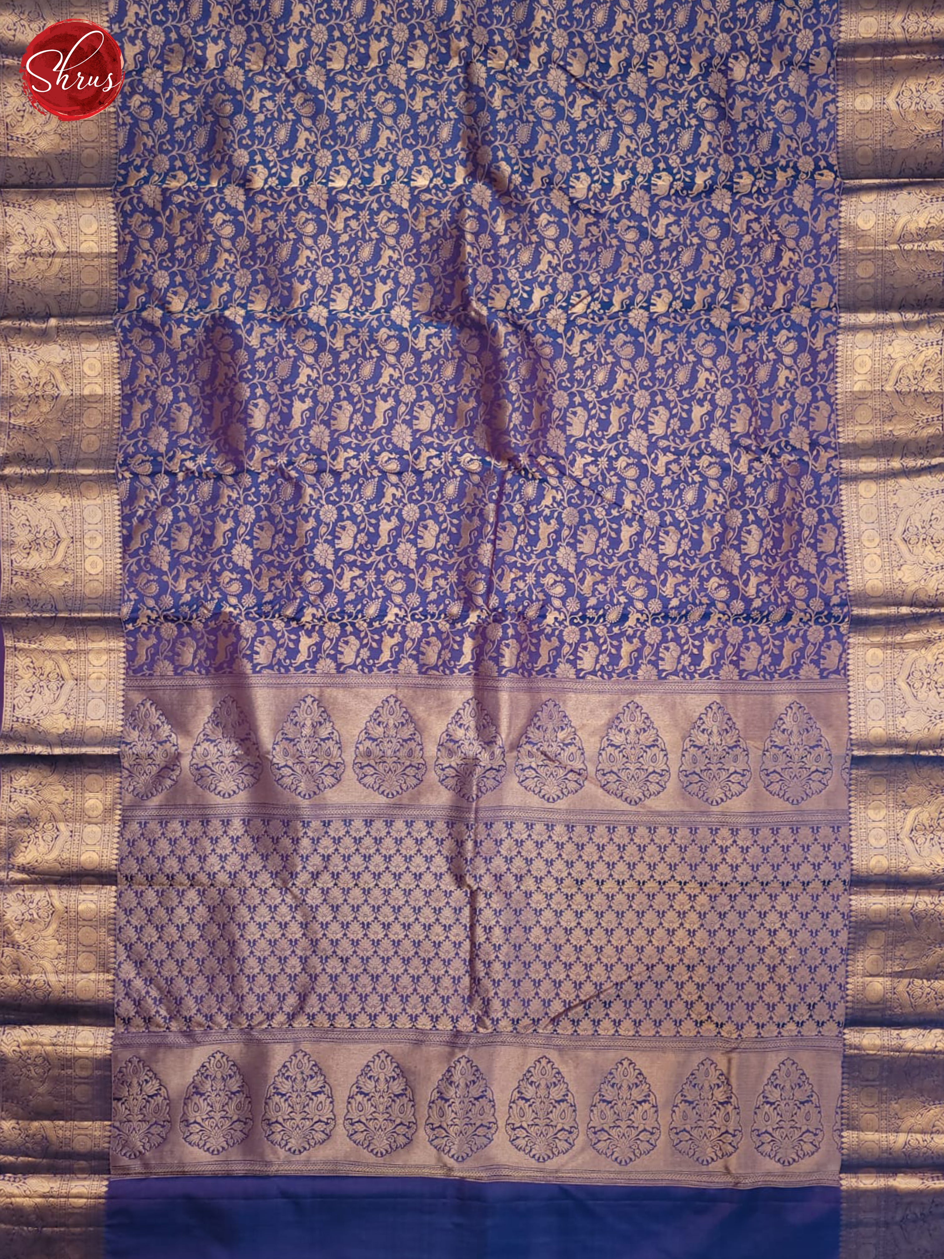 Blue(Single tone) - Kanchipuram silk Saree - Shop on ShrusEternity.com