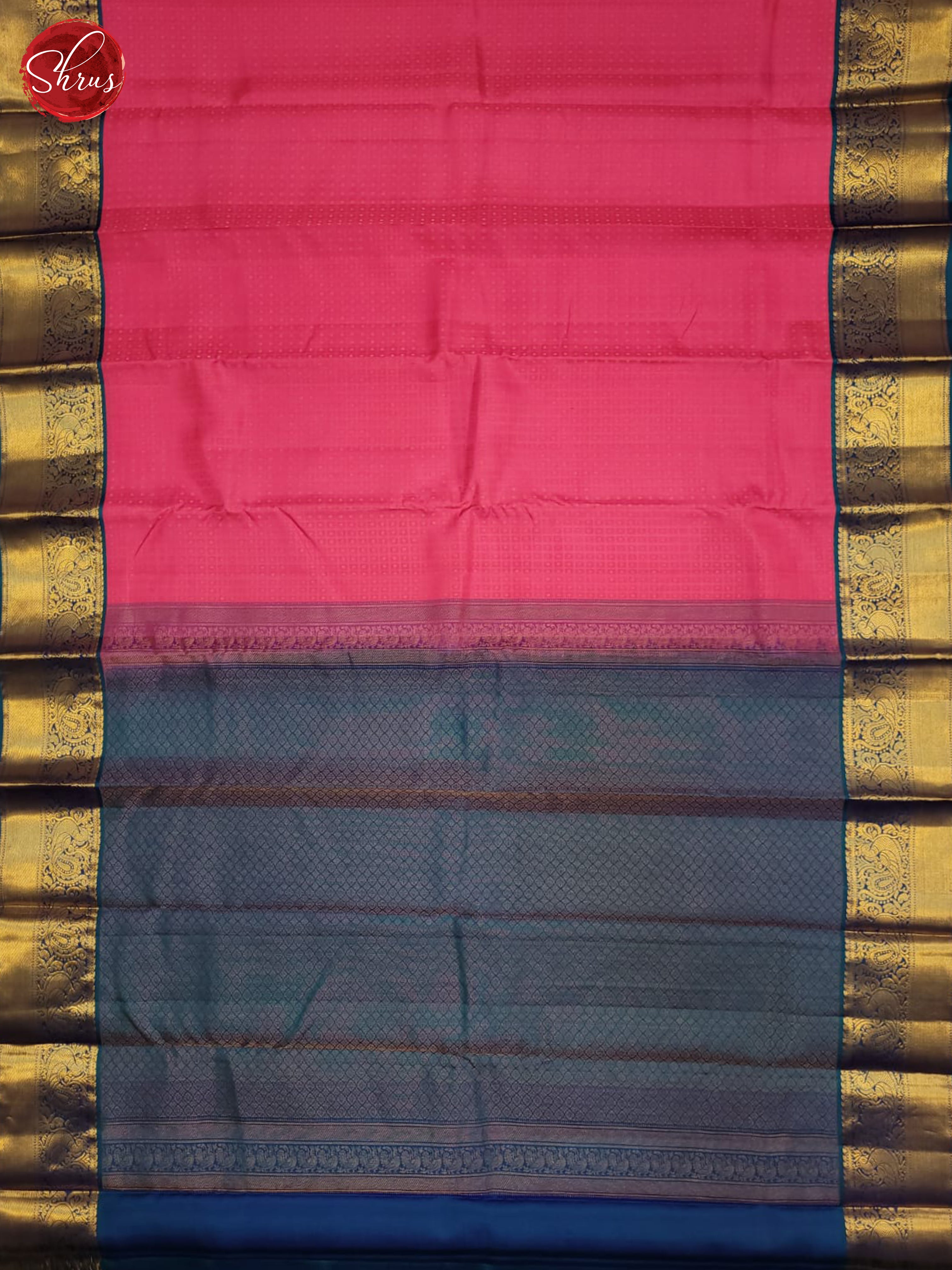 Pink & Blue - Kanchipuram silk Saree - Shop on ShrusEternity.com