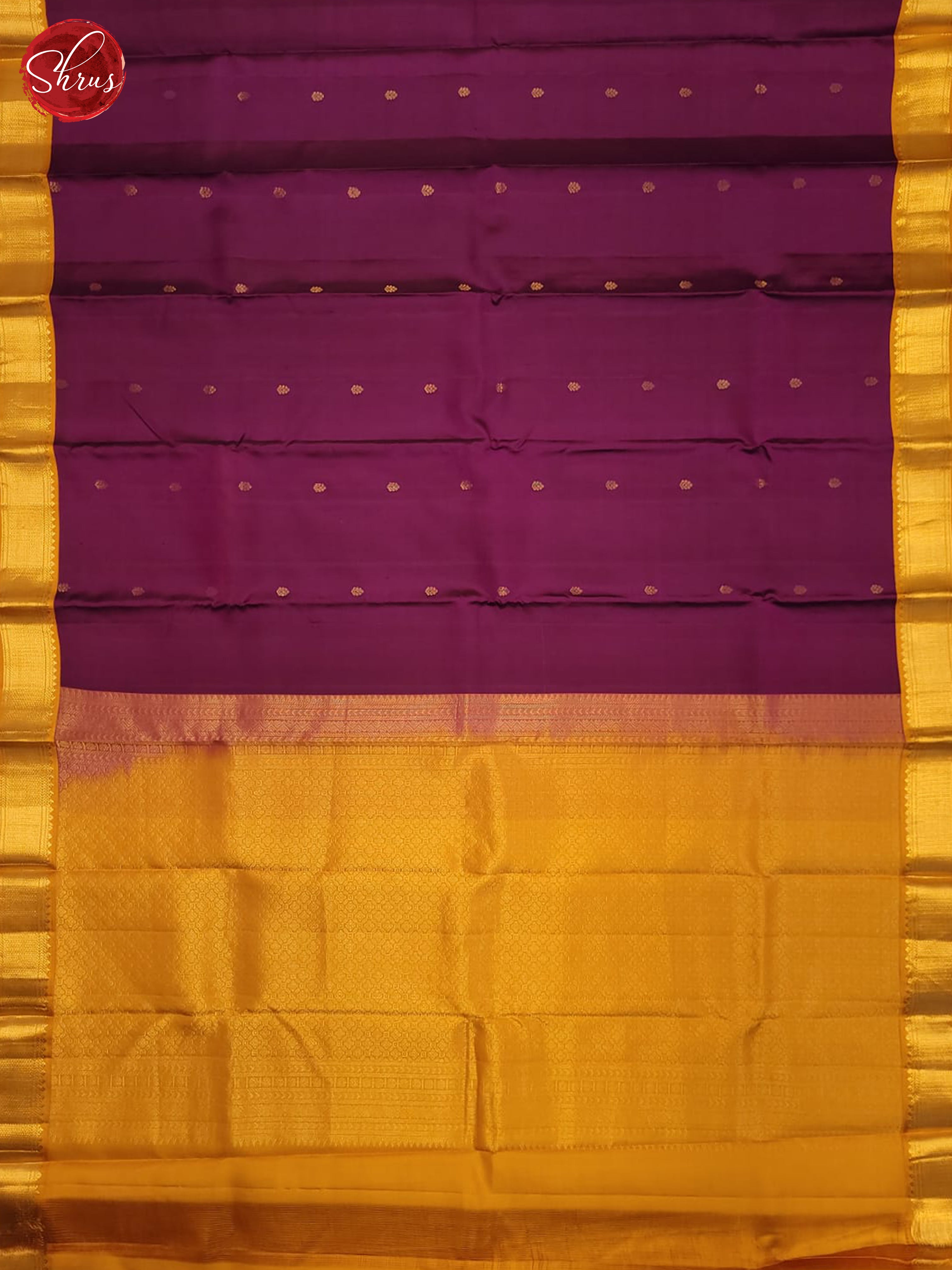 wine and mustard-Kanchipuram Silk Saree - Shop on ShrusEternity.com