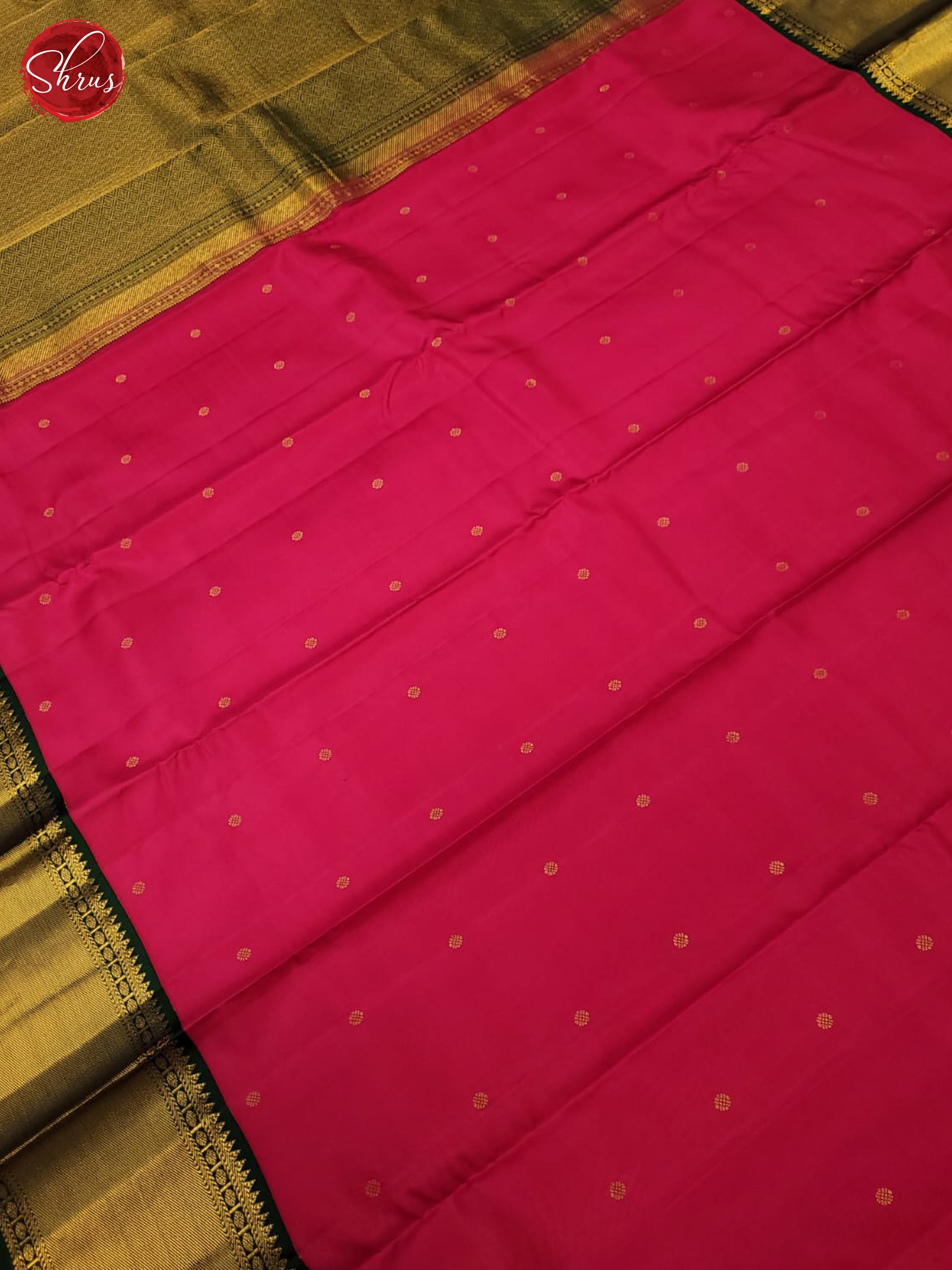 Pink & Green - Kanchipuram silk Saree - Shop on ShrusEternity.com