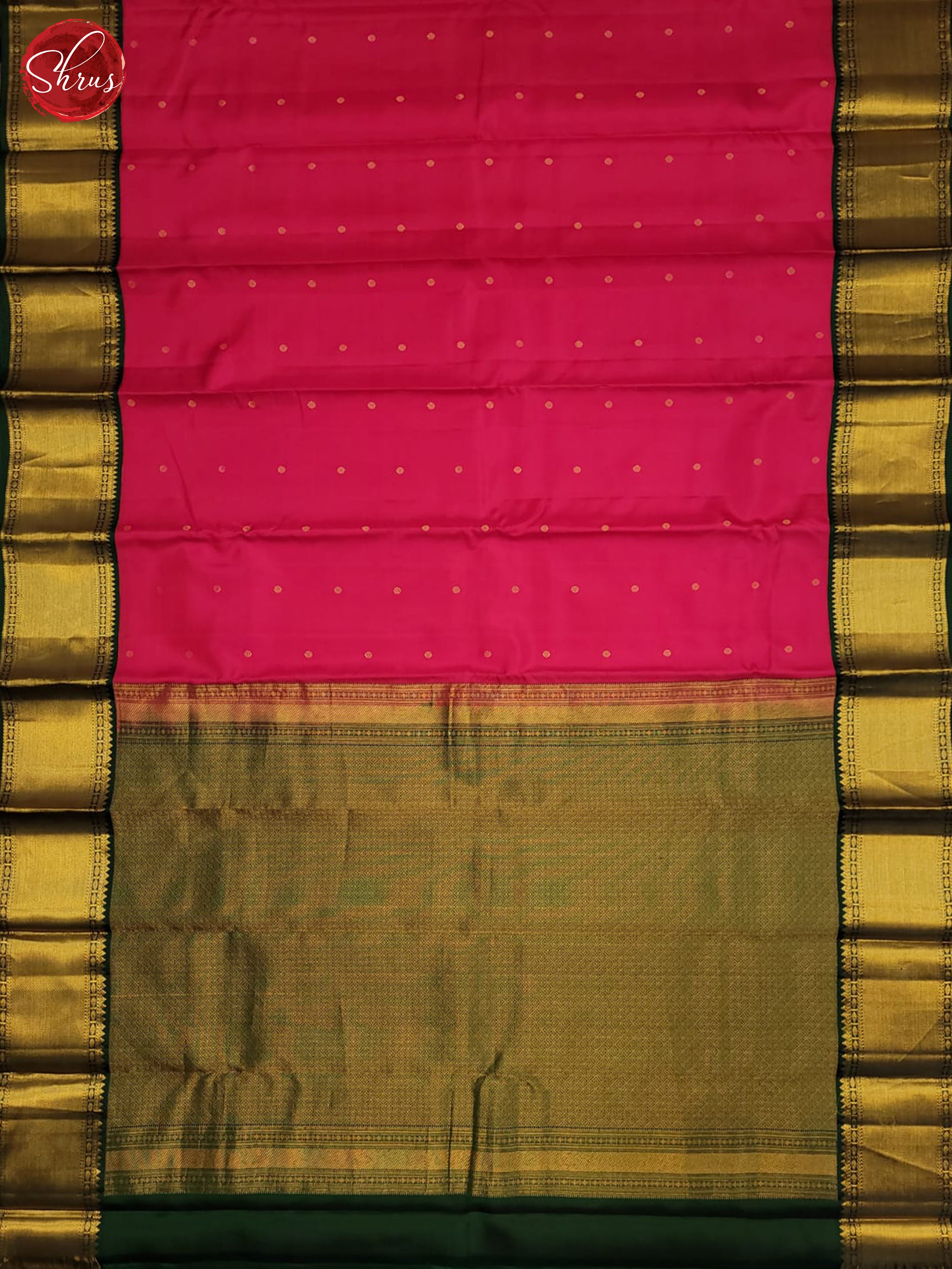 Pink & Green - Kanchipuram silk Saree - Shop on ShrusEternity.com