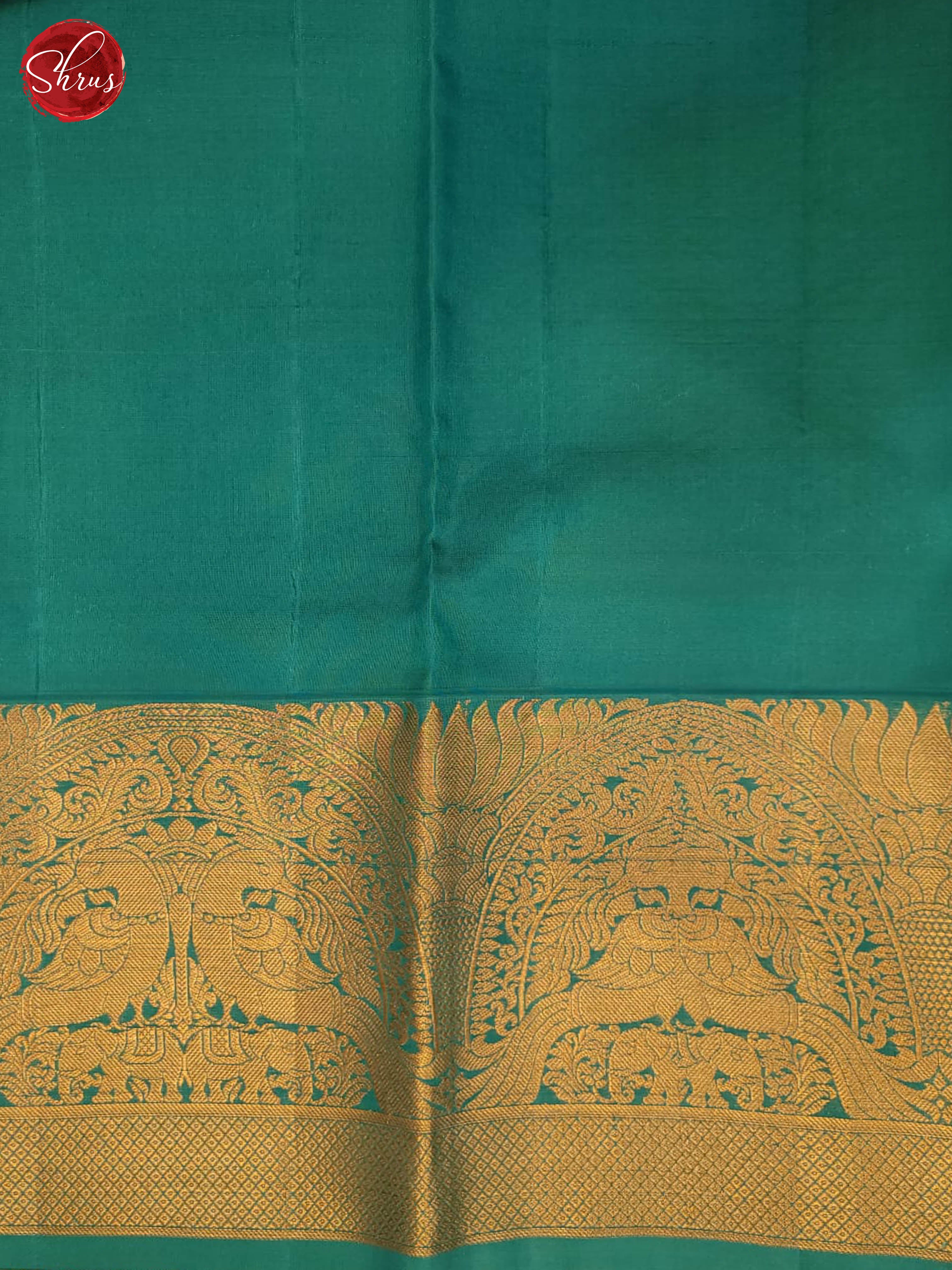 Pink and Teal Blue- Kanchipuram Half-pure Silk Saree - Shop on ShrusEternity.com