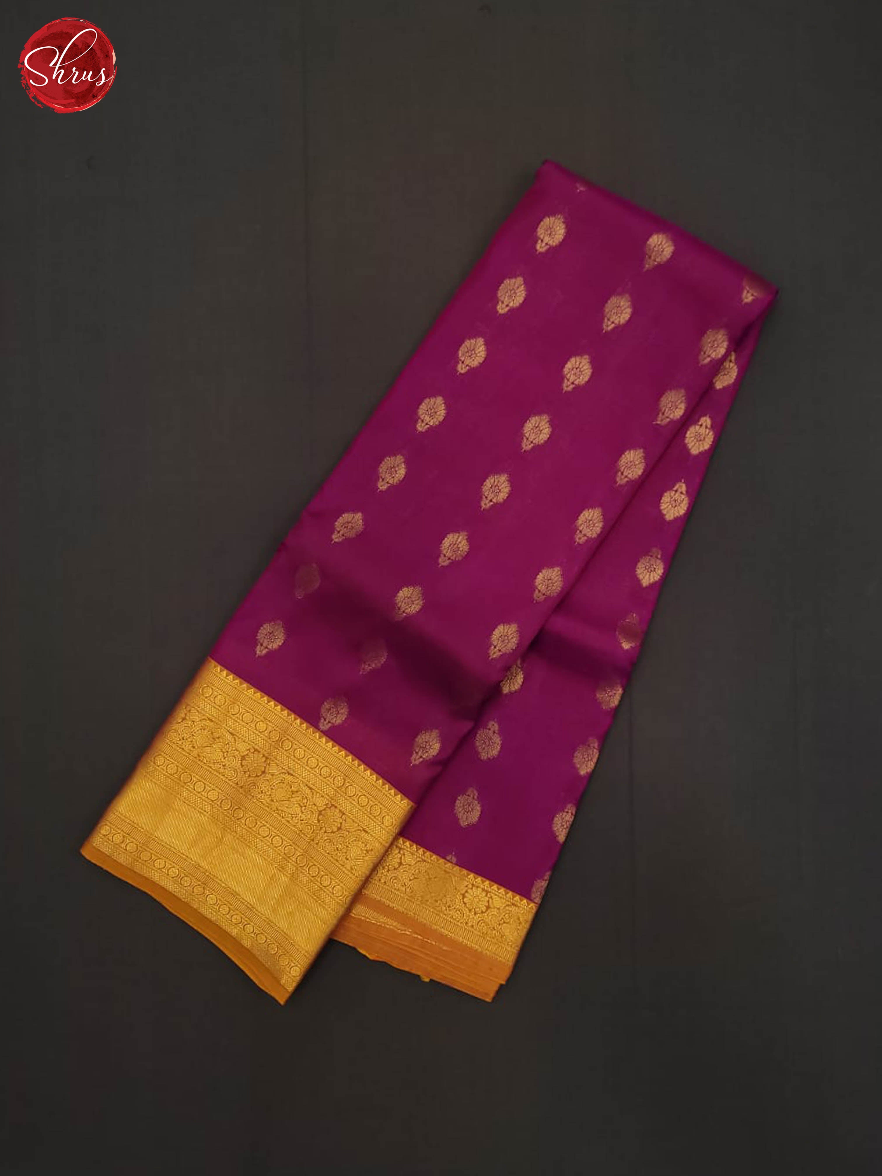 purple and mustard- Kanchipuram Half-pure Silk Saree - Shop on ShrusEternity.com