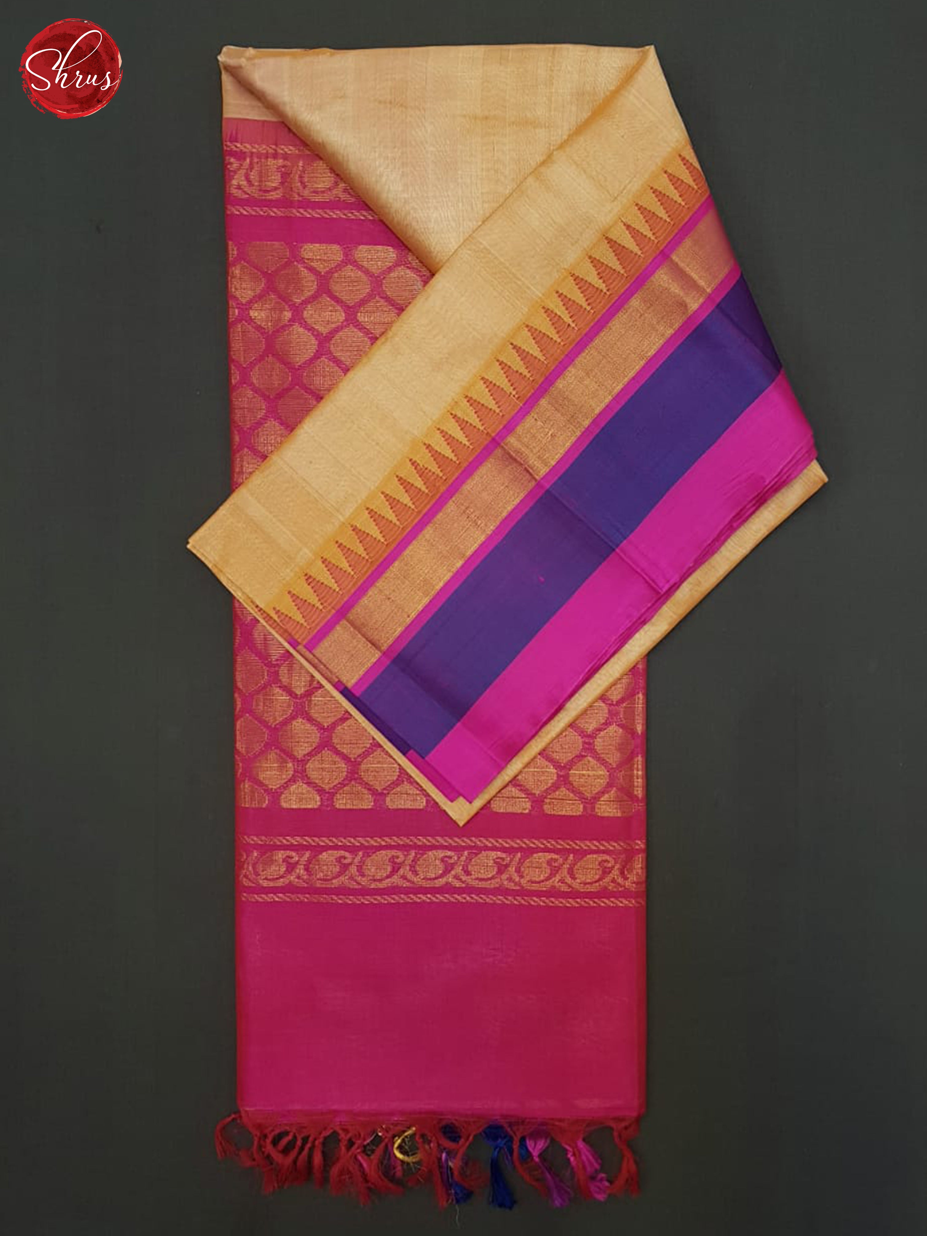 Peach & Pink - Silk Cotton Saree - Shop on ShrusEternity.com