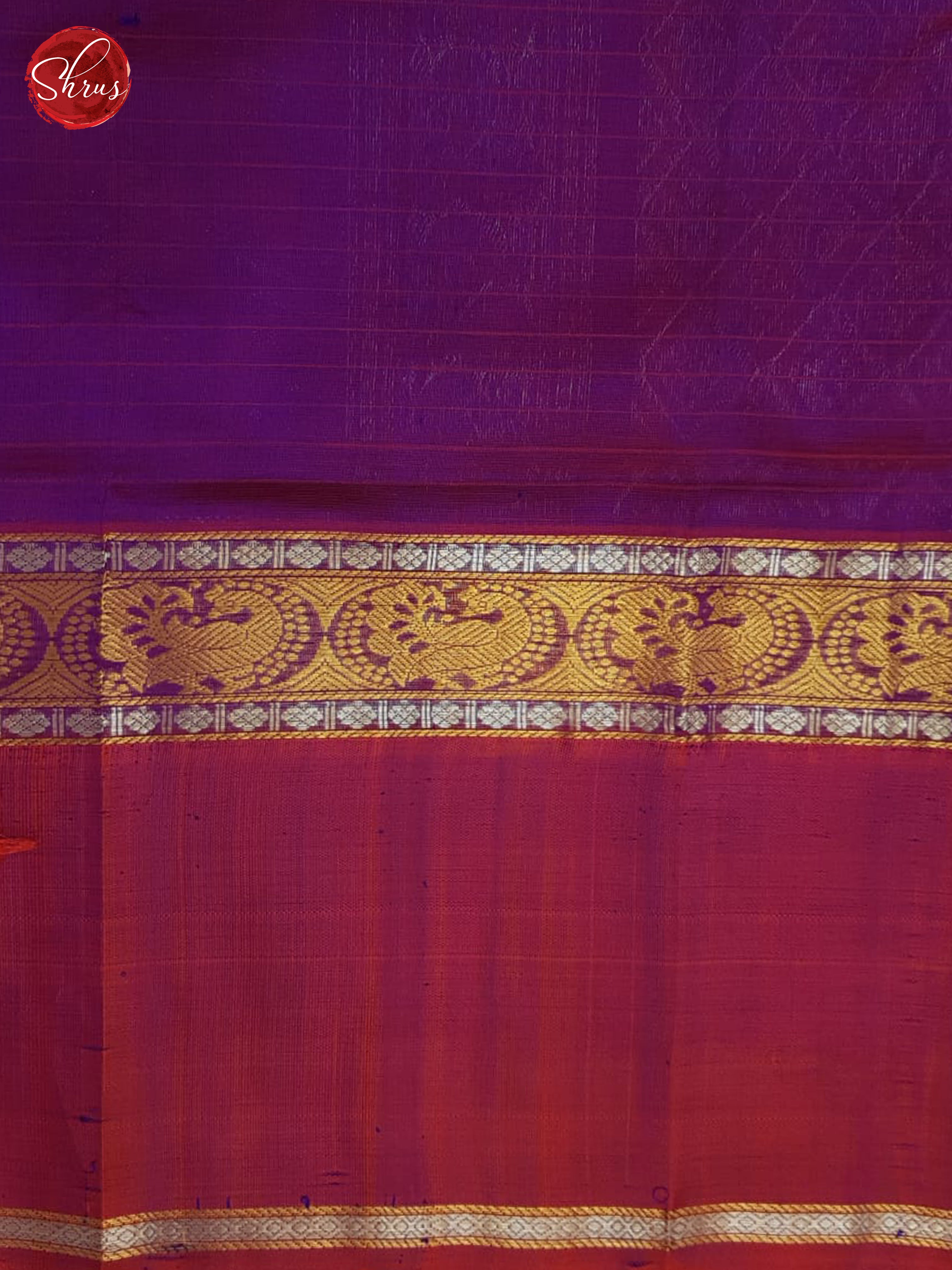 Yellow And Purple-silk cotton saree - Shop on ShrusEternity.com