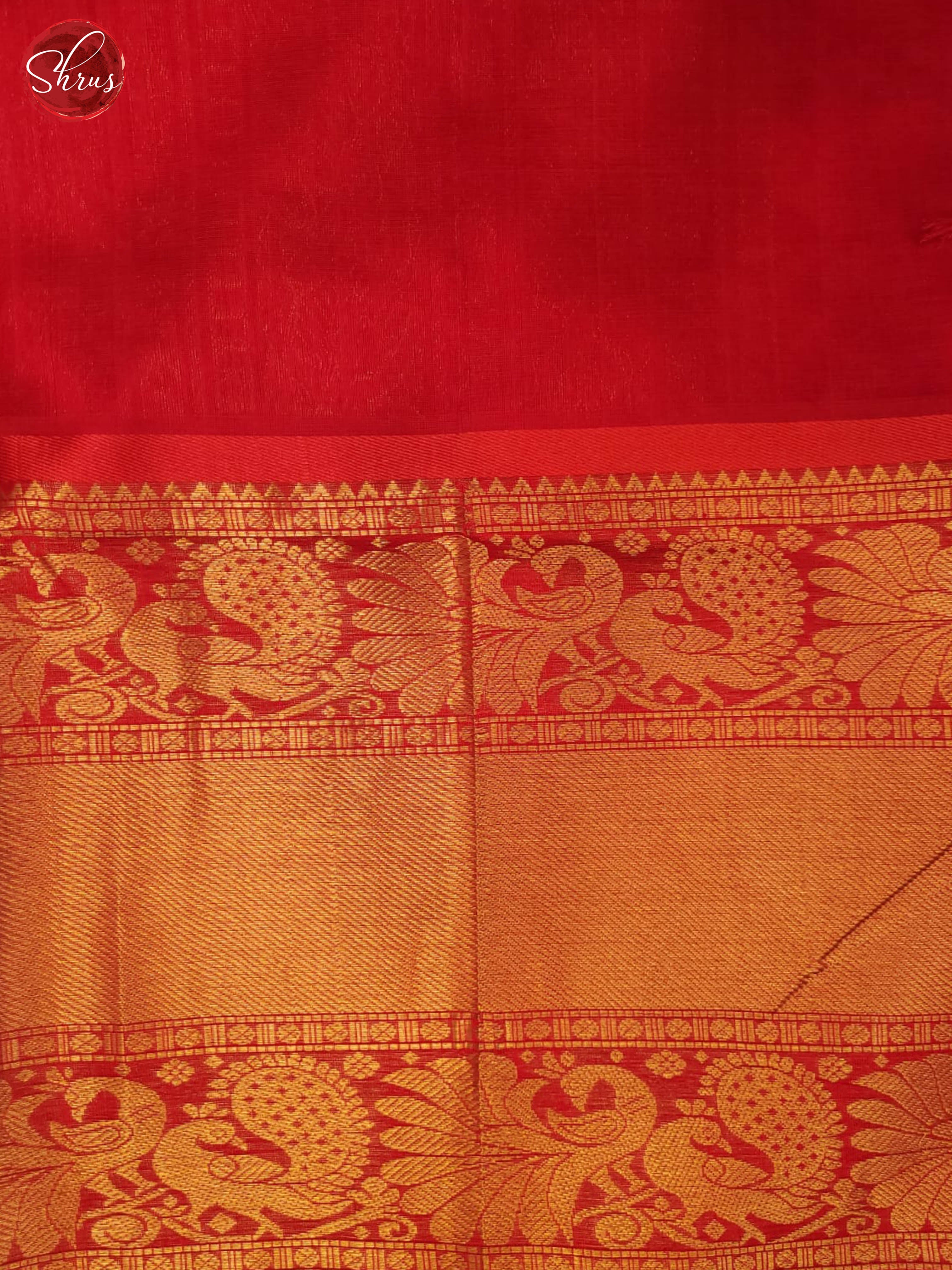 Green and Red-Silk cotton Saree - Shop on ShrusEternity.com