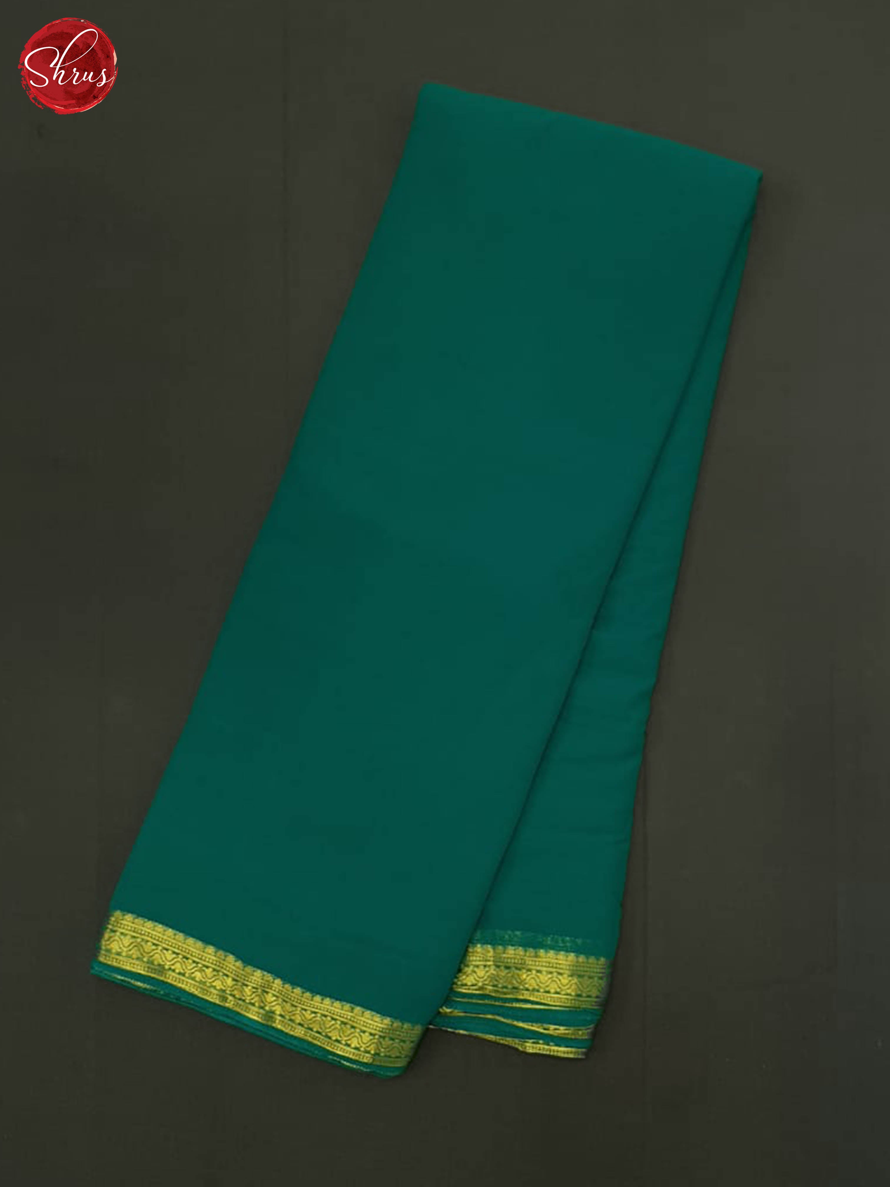 Peacock Green(Single Tone)- Semi Mysore Silk Saree - Shop on ShrusEternity.com
