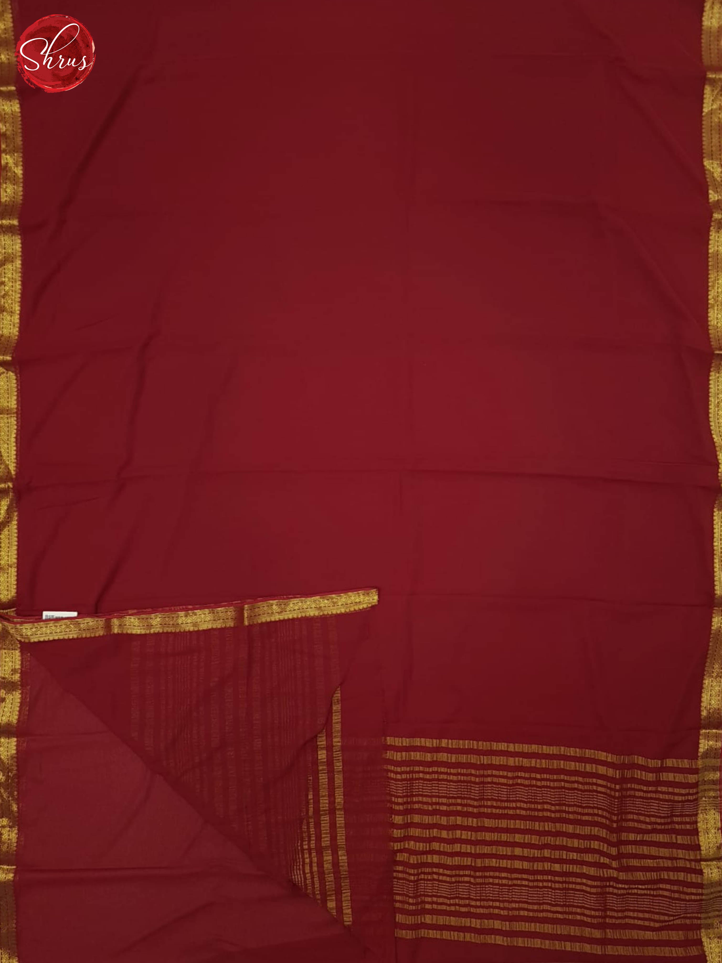 Maroon(Single Tone)- Semi Mysore Silk Saree - Shop on ShrusEternity.com