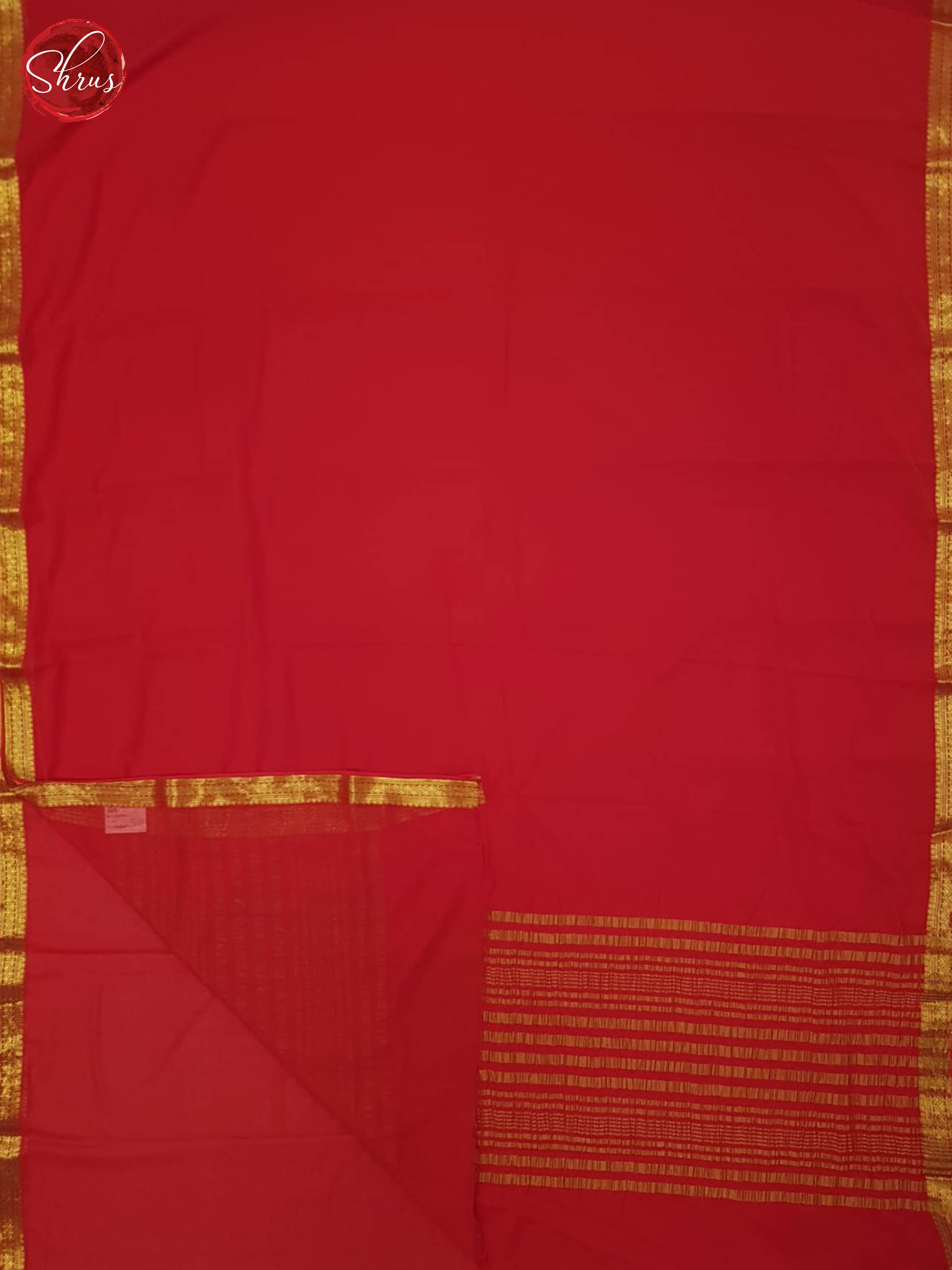 Red(Single Tone)- Semi Mysore Silk Saree - Shop on ShrusEternity.com