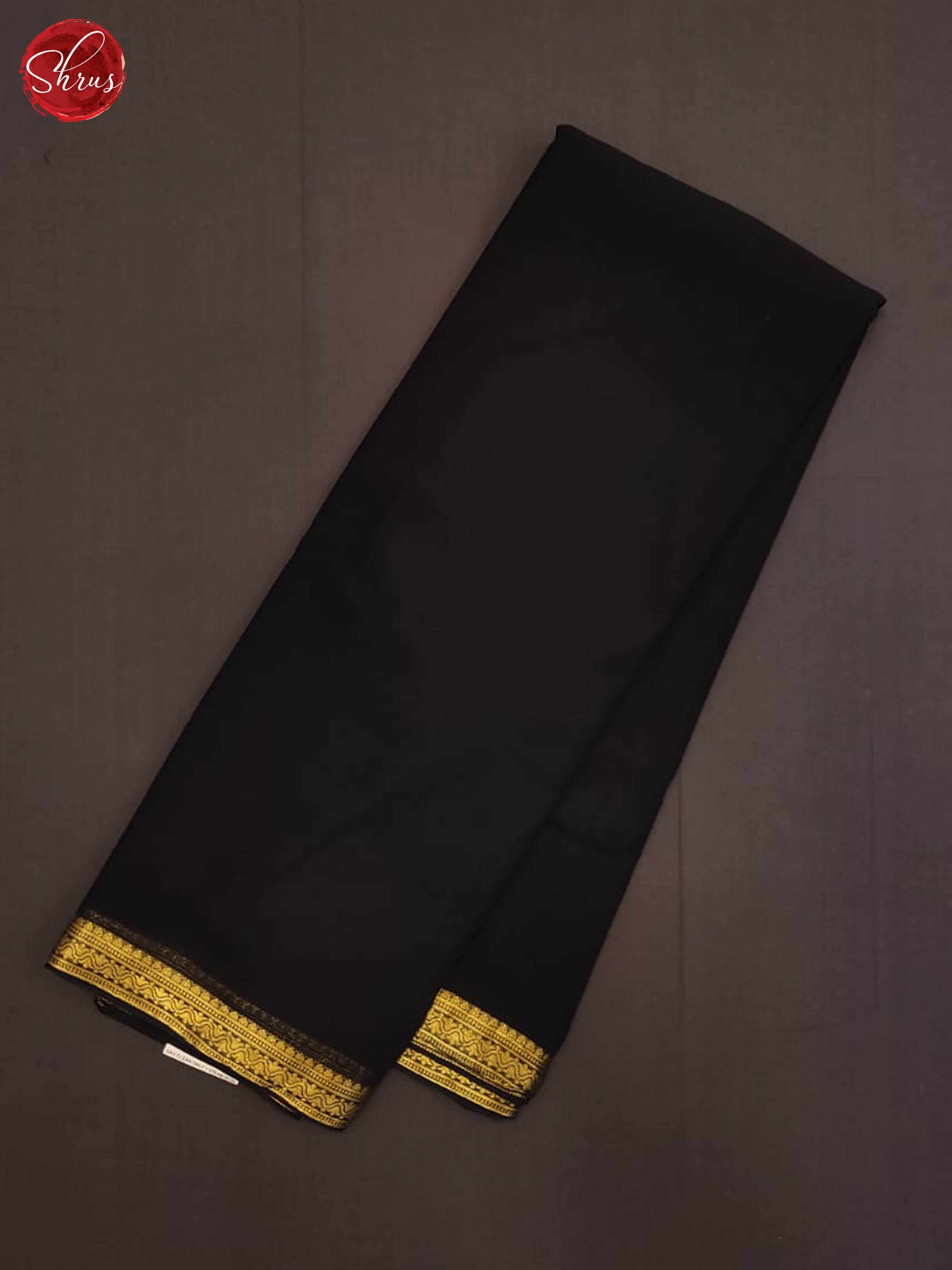 Black(Single Tone)- Semi Mysore Silk Saree - Shop on ShrusEternity.com
