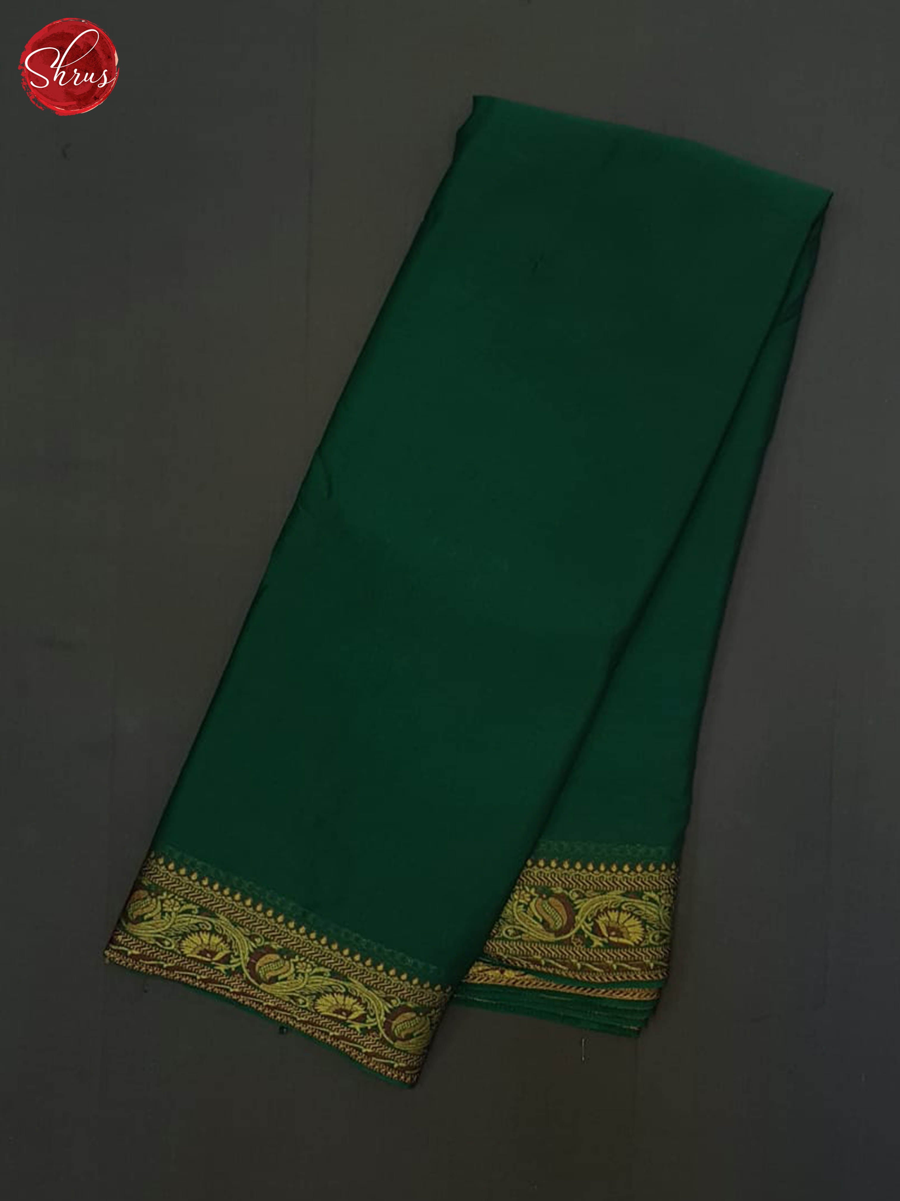 Green(Single Tone)- Semi Mysore Silk Saree - Shop on ShrusEternity.com