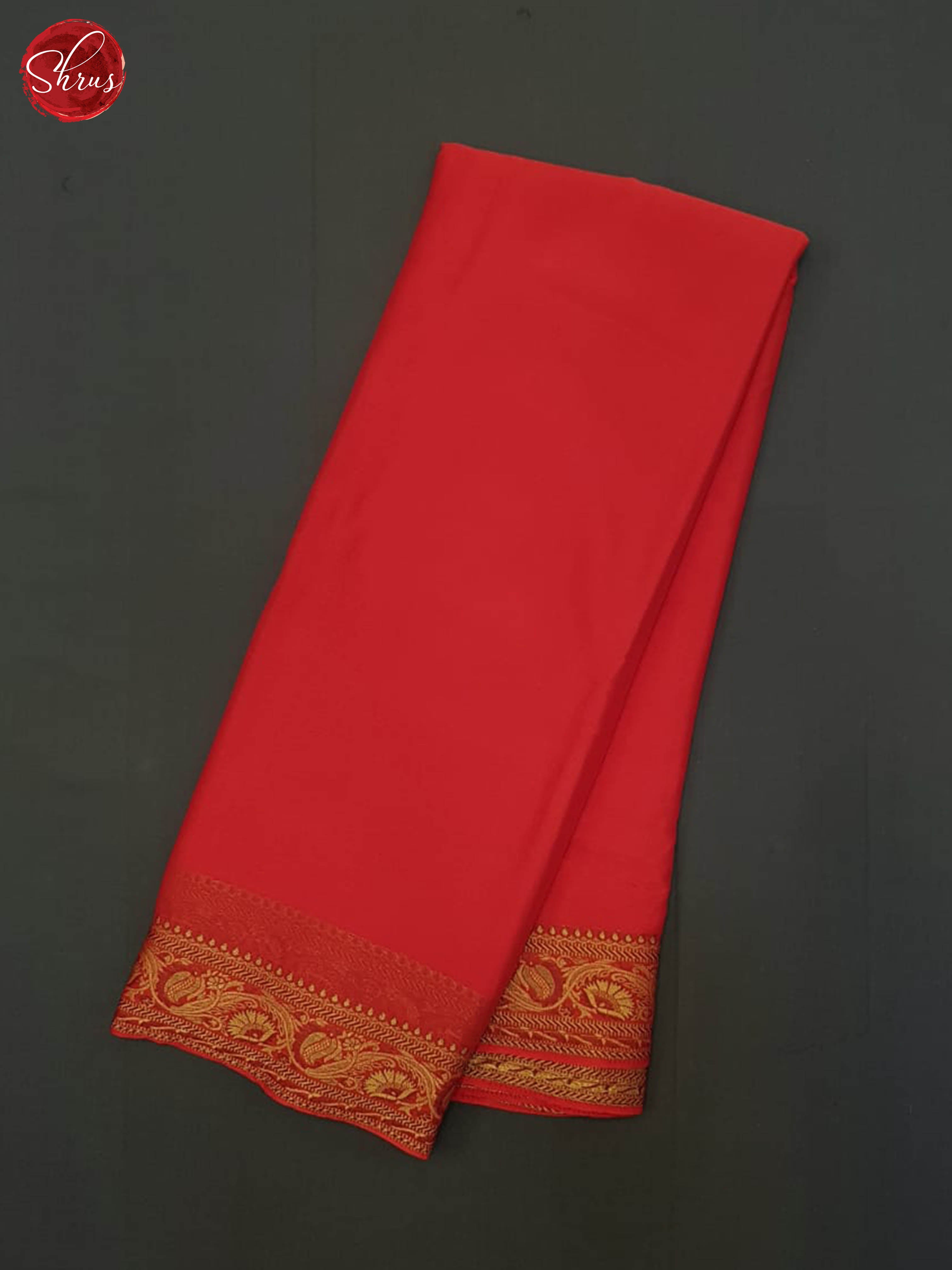 Red(Single Tone)- Semi Mysore Silk Saree - Shop on ShrusEternity.com