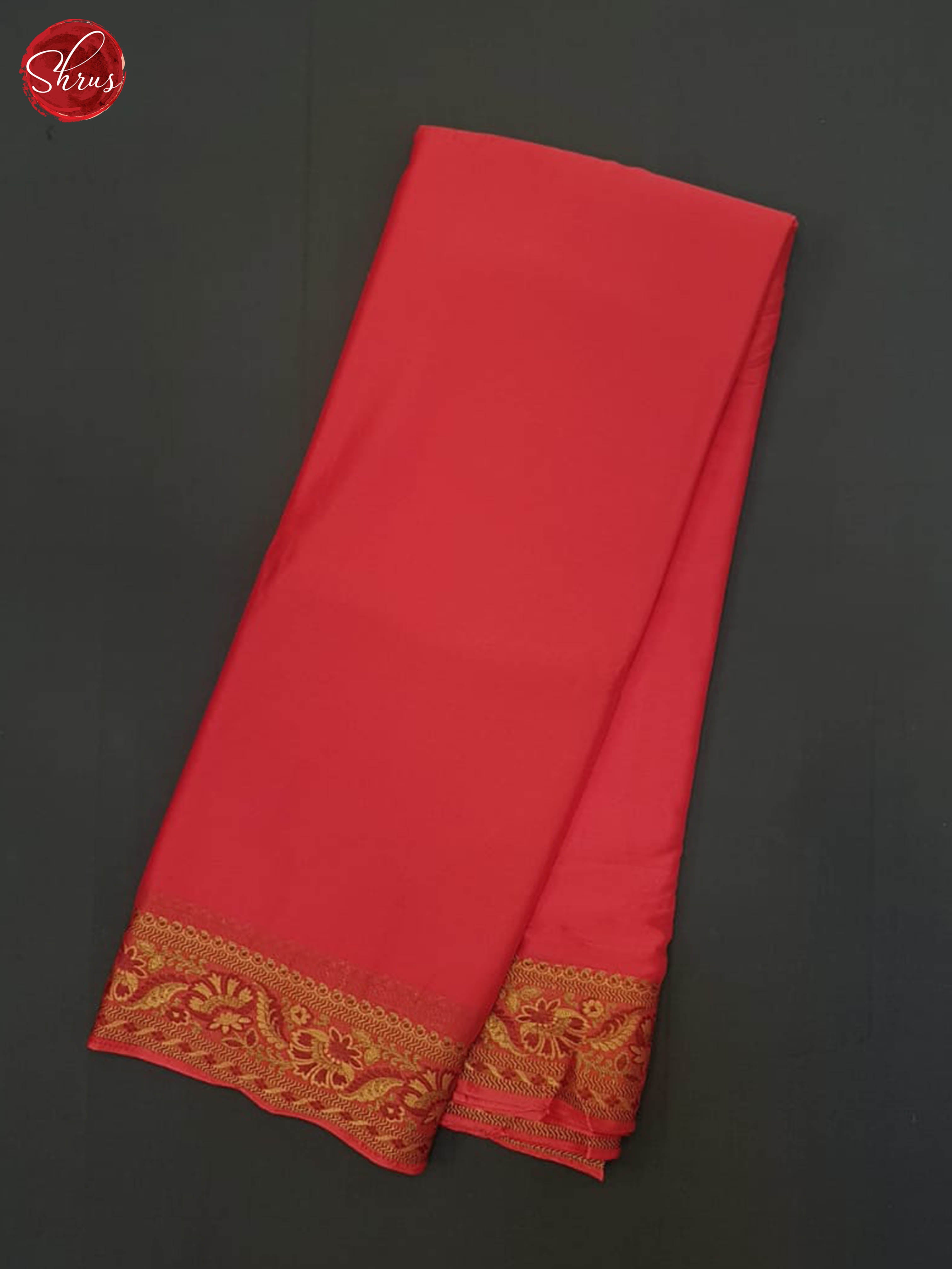 Red(single Tone)- Semi Mysore Silk Saree - Shop on ShrusEternity.com