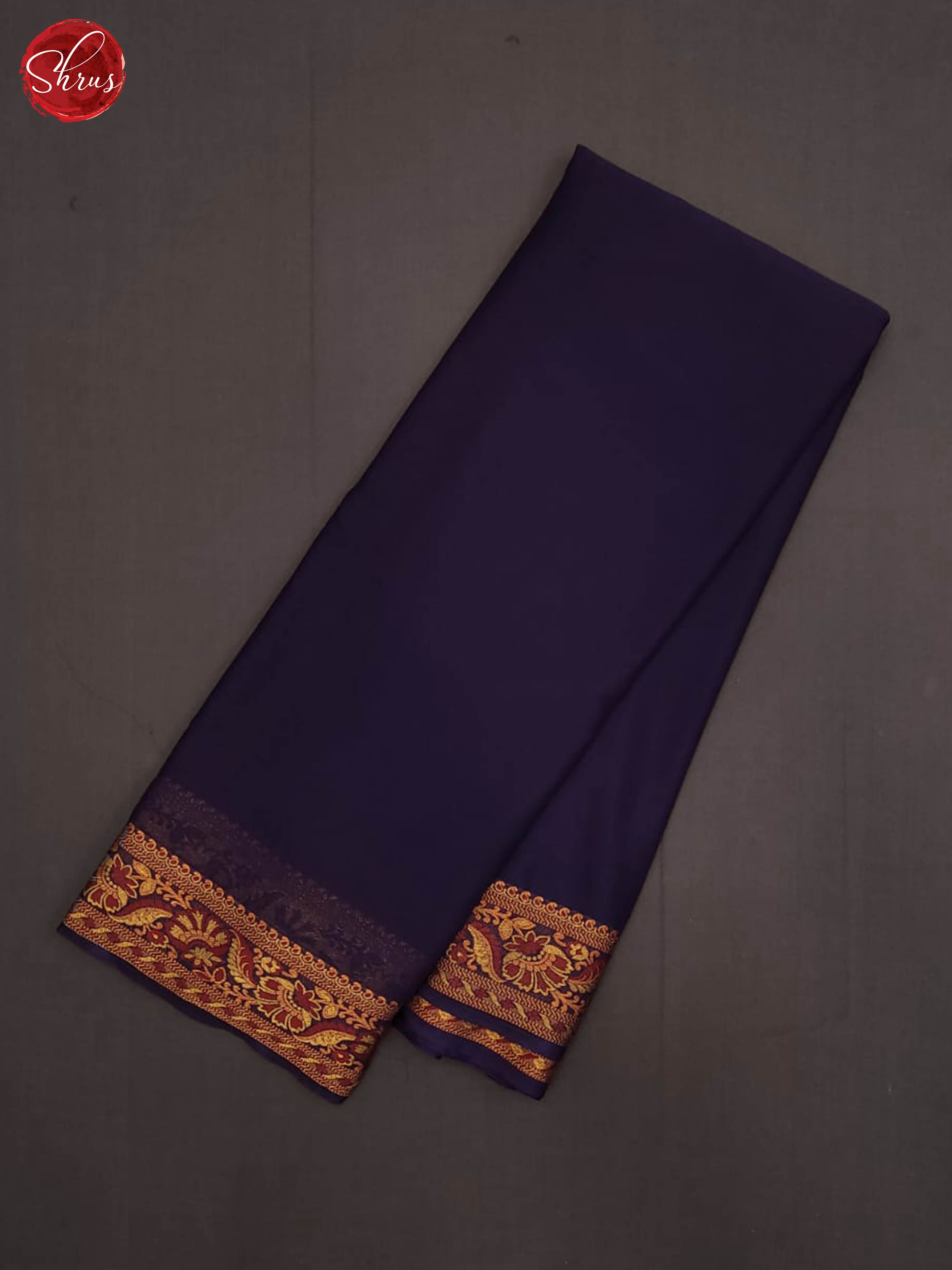 Navy blue(Single Tone)- Semi Mysore Silk Saree - Shop on ShrusEternity.com