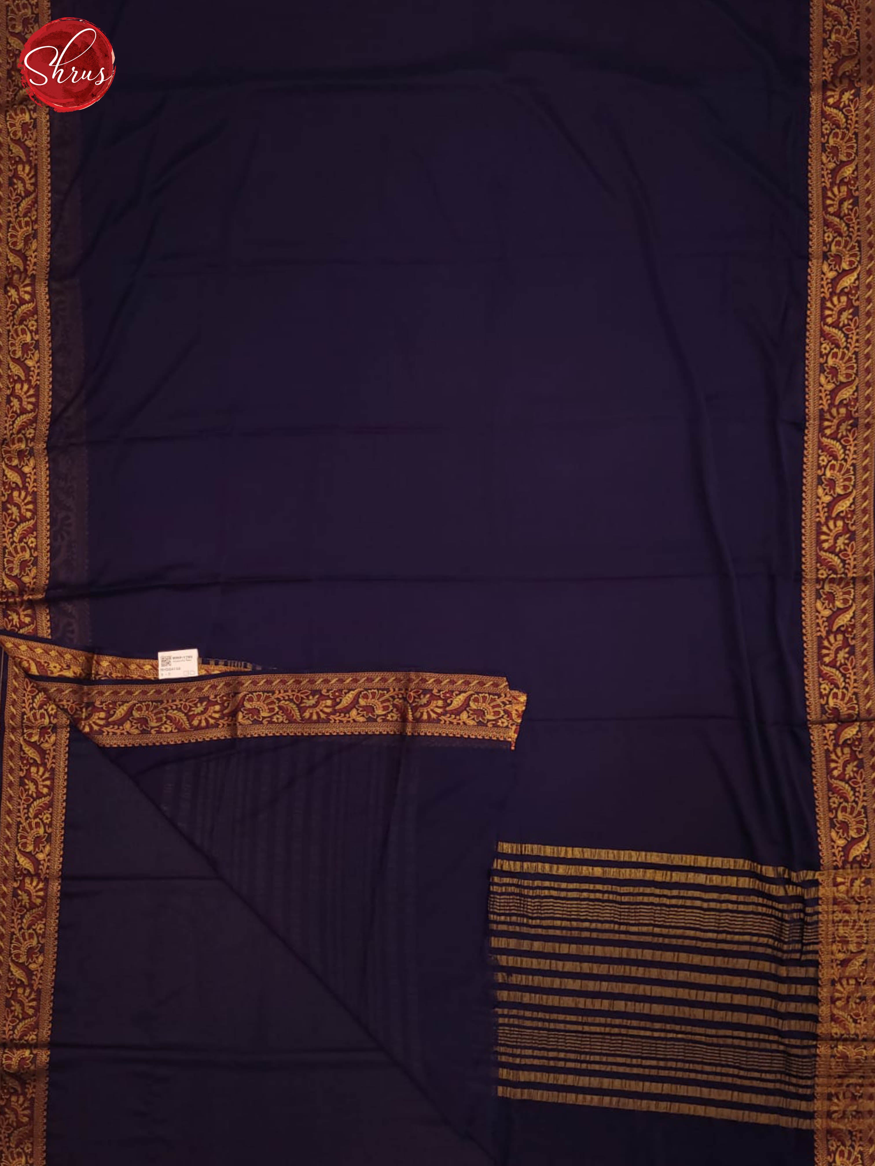 Navy blue(Single Tone)- Semi Mysore Silk Saree - Shop on ShrusEternity.com