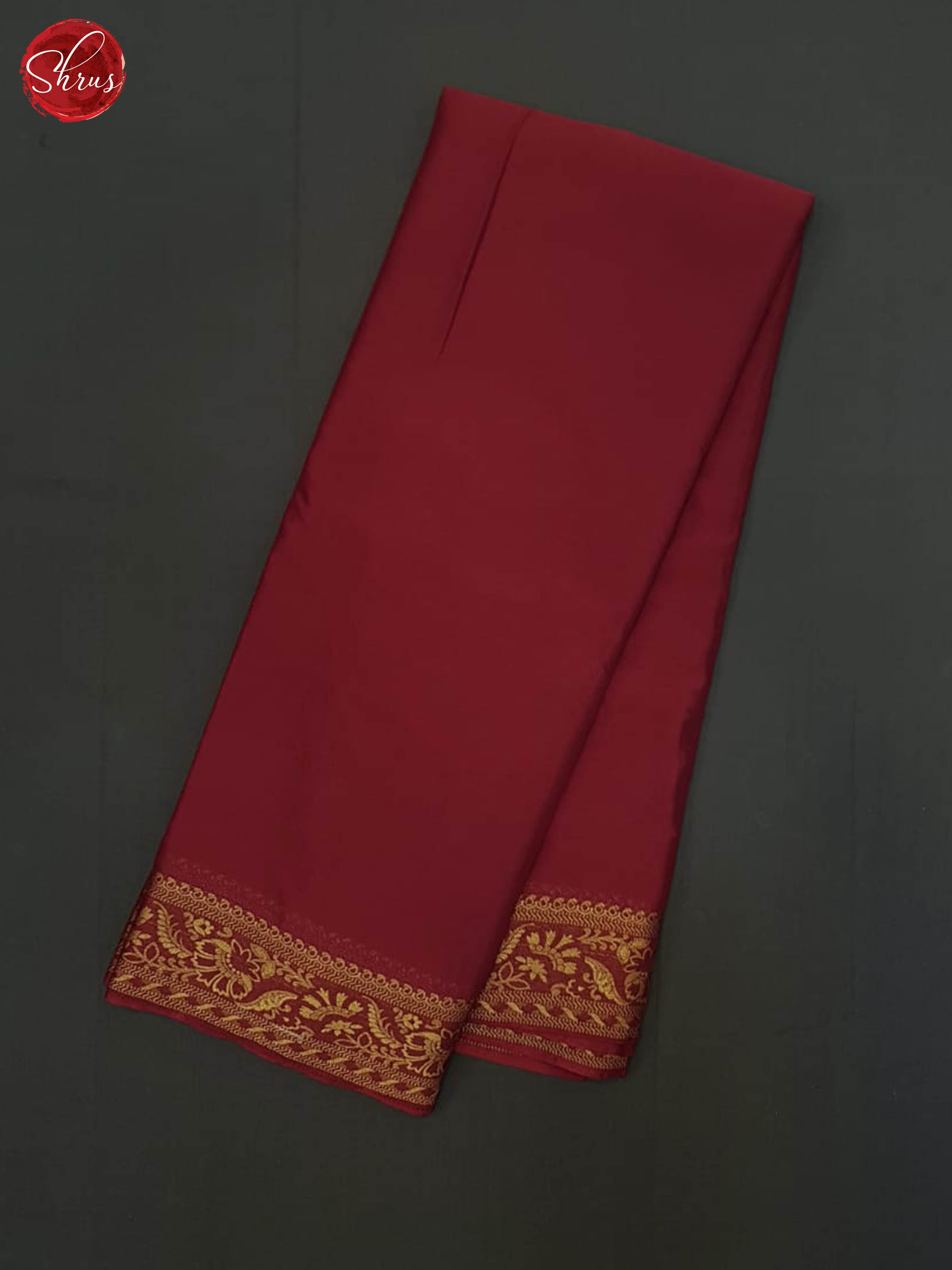 Maroon(Single Tone)- Semi Mysore Silk Saree - Shop on ShrusEternity.com