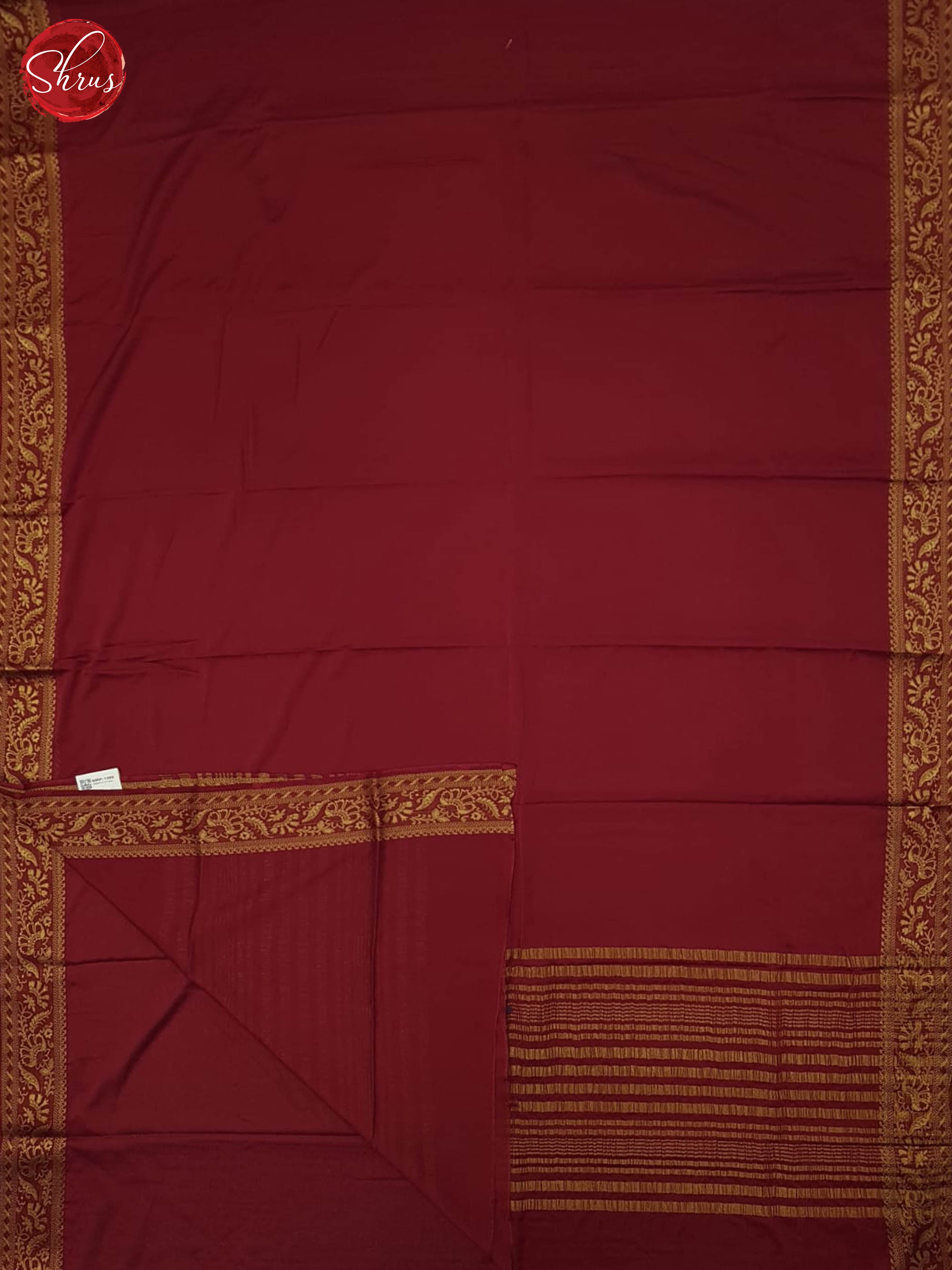 Maroon(Single Tone)- Semi Mysore Silk Saree - Shop on ShrusEternity.com