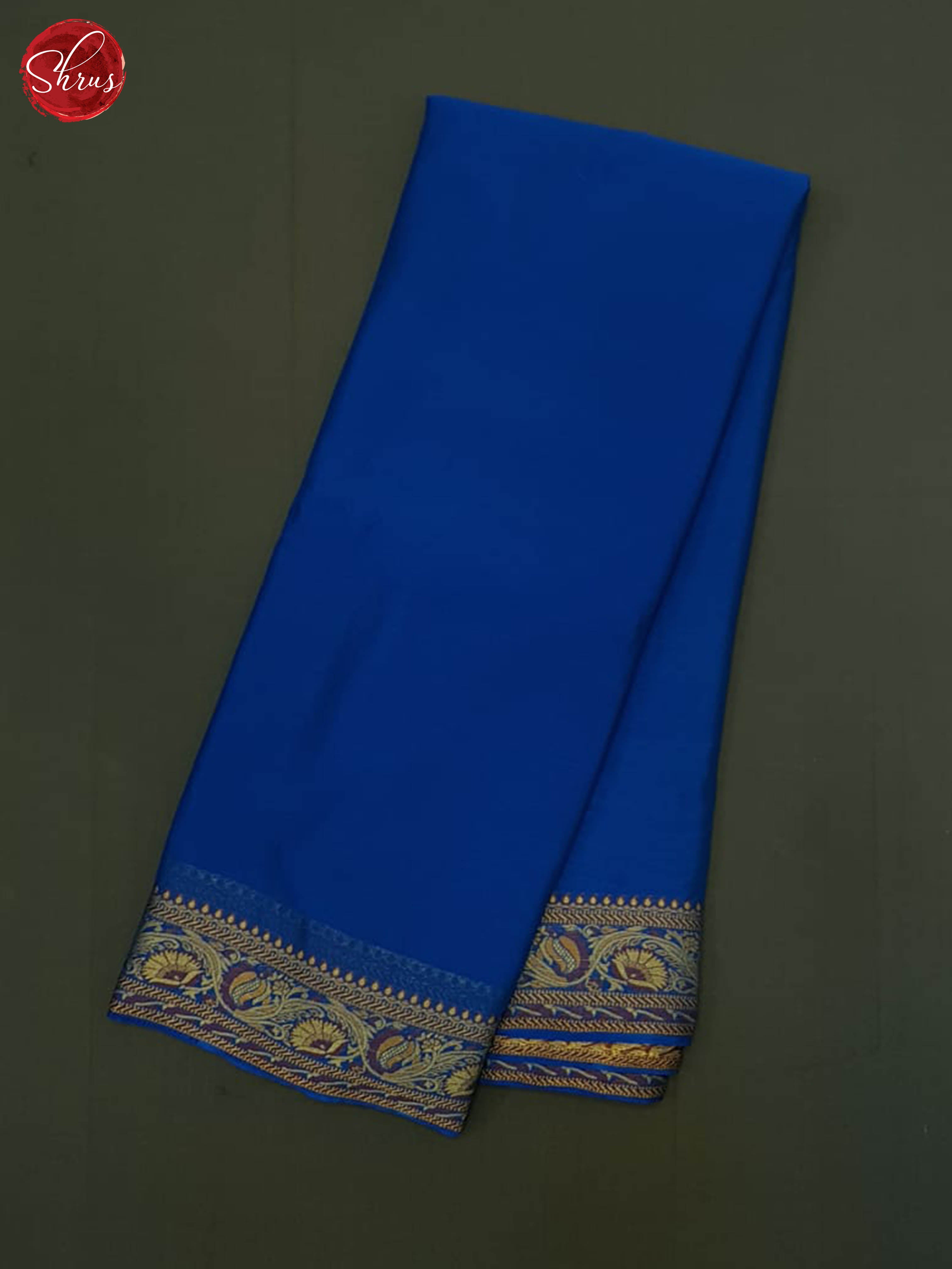 Blue(Single Tone)- Semi Mysore Silk Saree - Shop on ShrusEternity.com