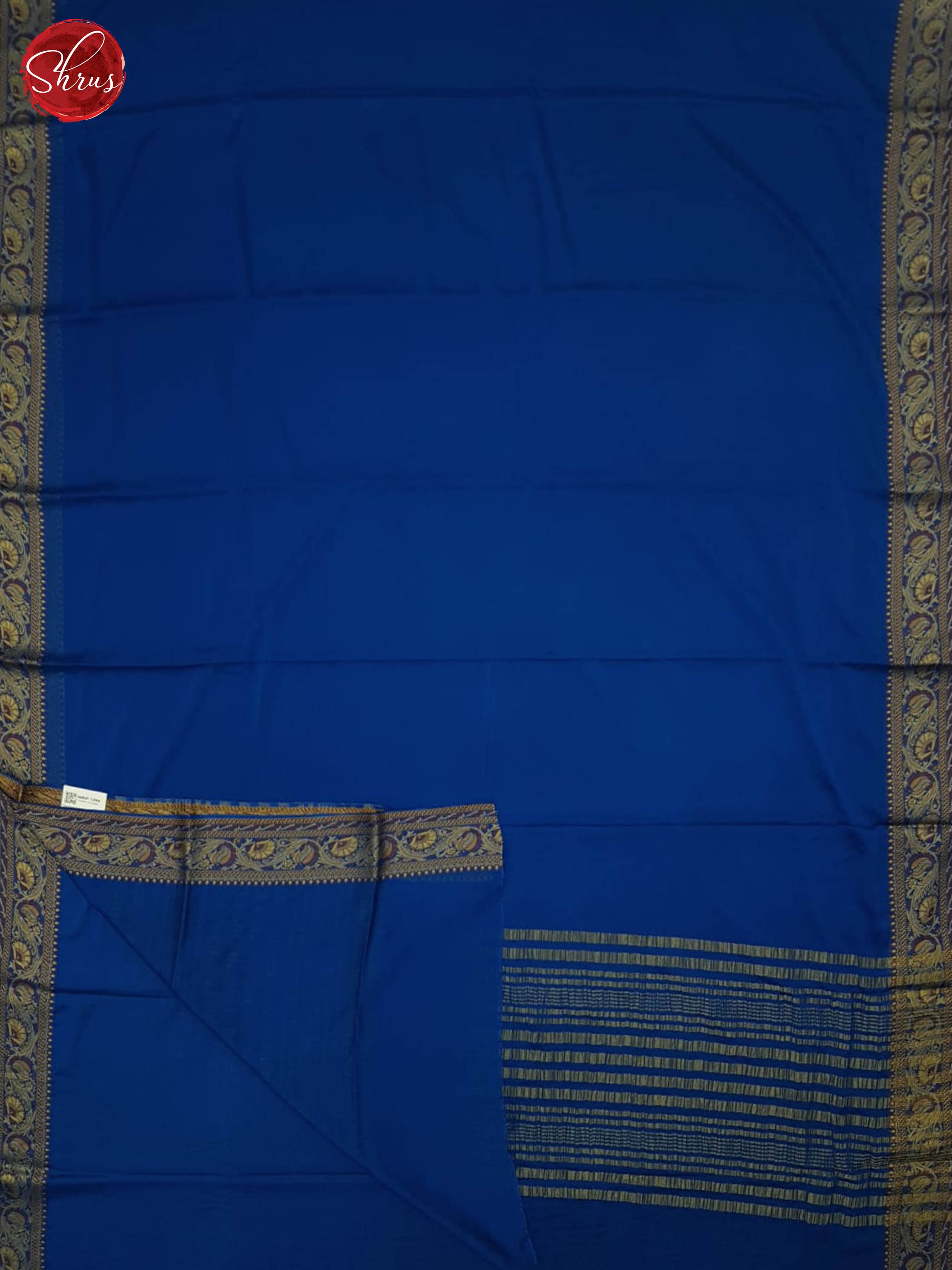 Blue(Single Tone)- Semi Mysore Silk Saree - Shop on ShrusEternity.com