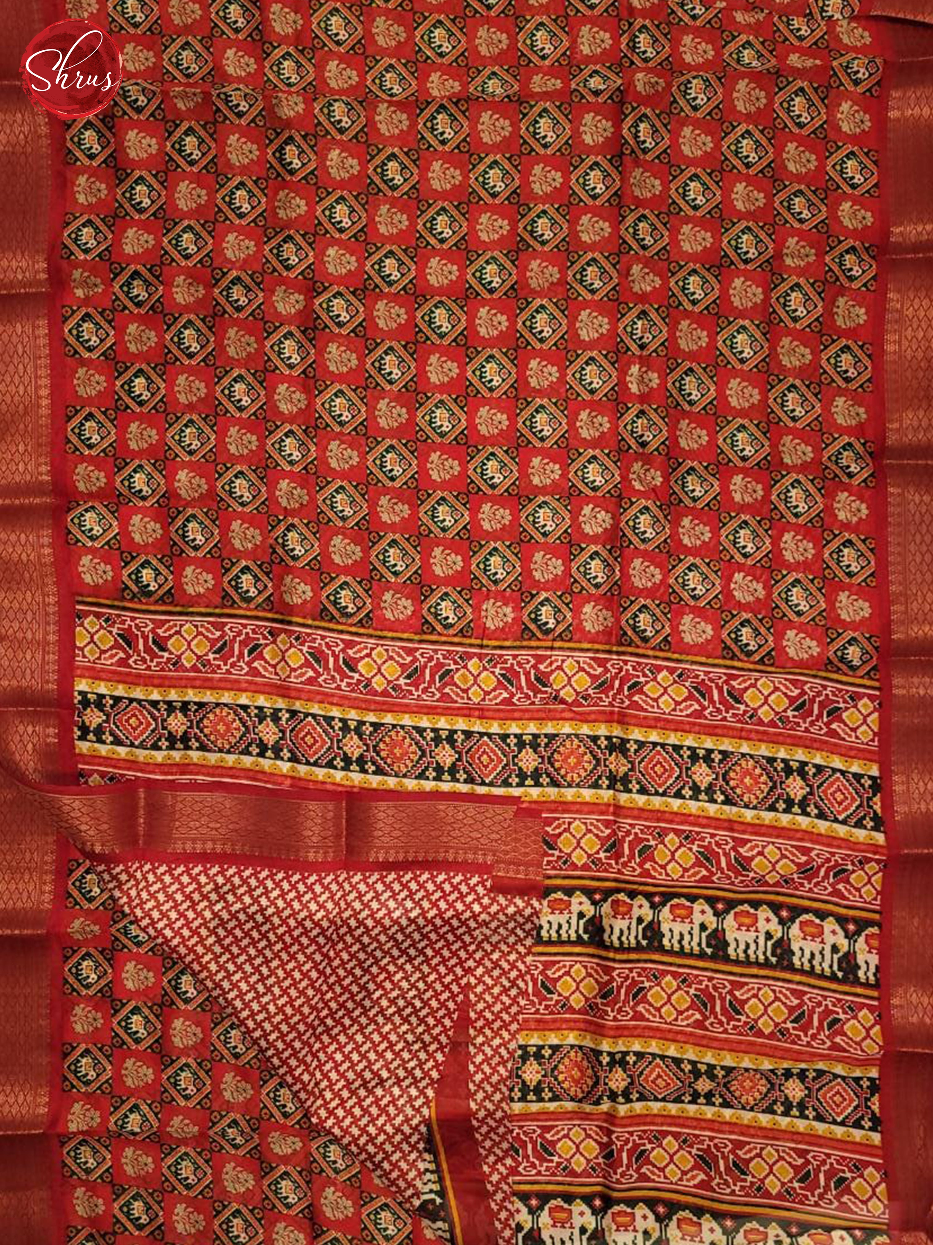 Red(Single Tone) - Semi Matka Cotton Saree - Shop on ShrusEternity.com