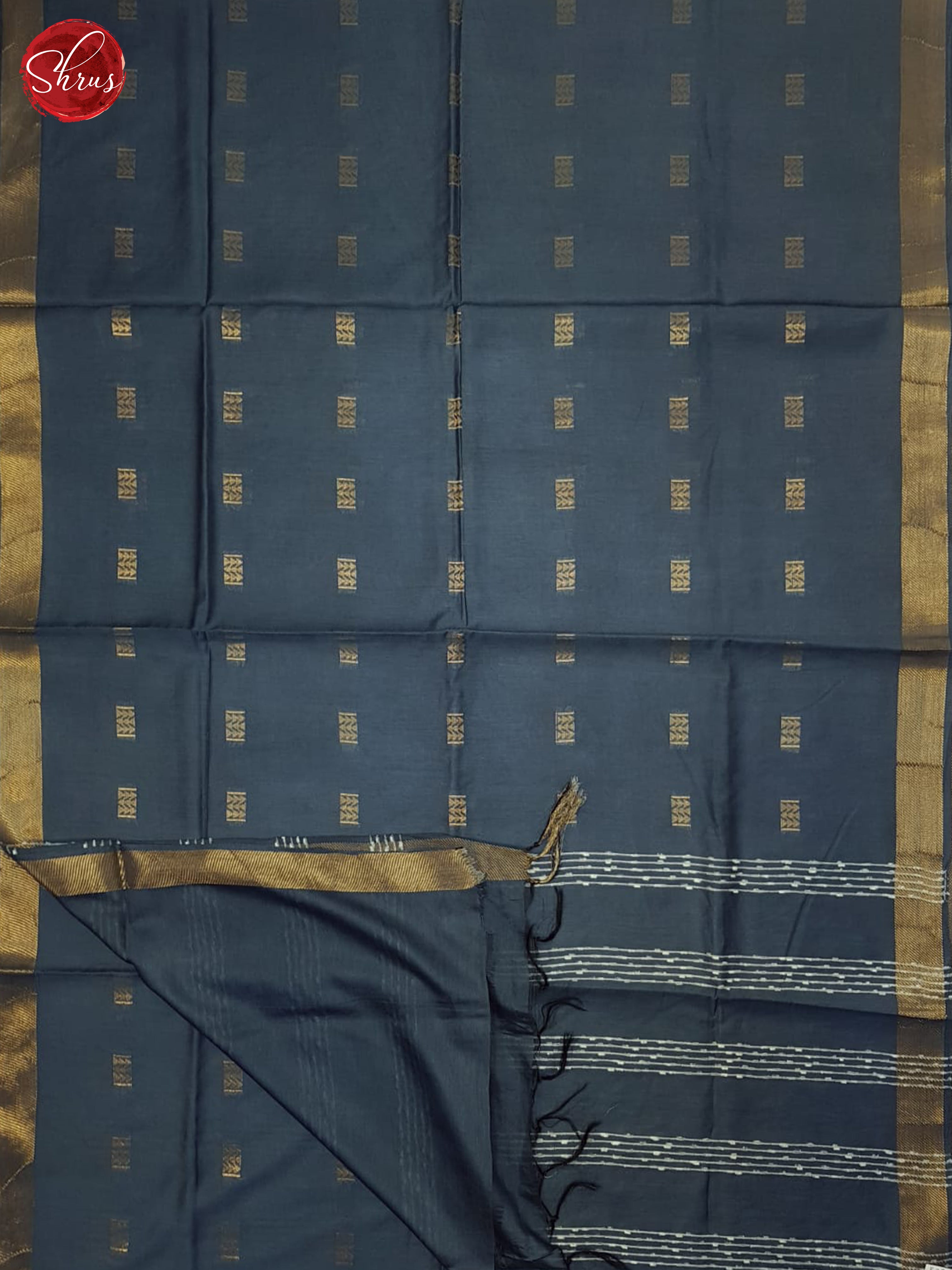 Bluish Grey (Single Tone) - Semi Tussar Saree - Shop on ShrusEternity.com